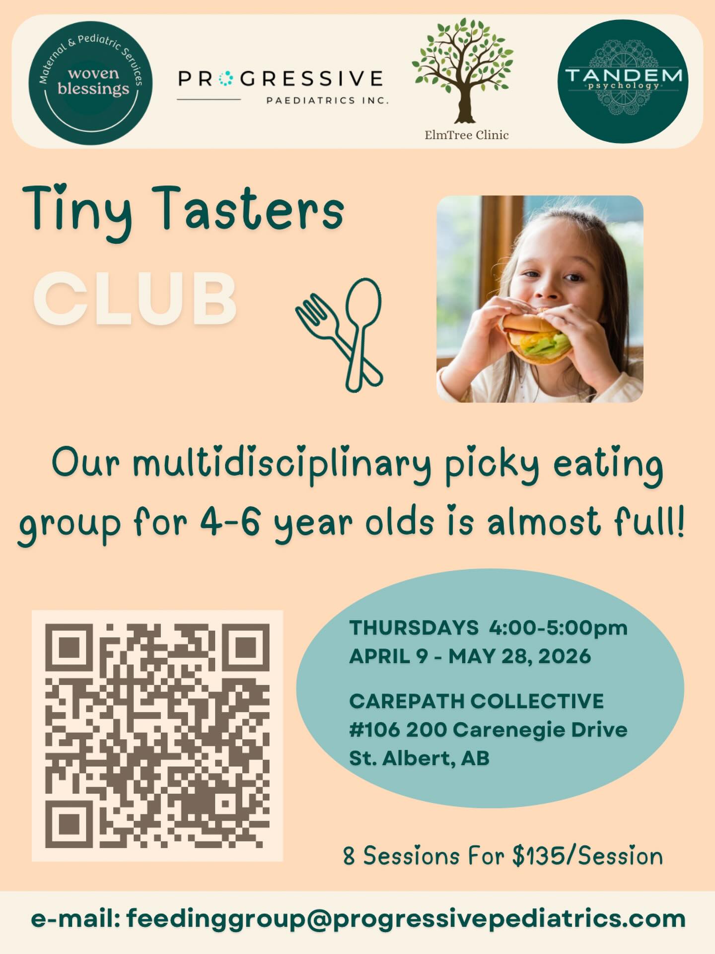 🍎 If you’ve been thinking about joining, register now to secure your child’s spot. We are busy preparing and planning for this group facilitated by an OT, Dietitian and Psychologist and can’t wait to meet you! 🌟
For Registration, Email: feedinggroup@progressivepediatrics.com
#collabration #pickyeating #multidisciplinary #tinytasters
