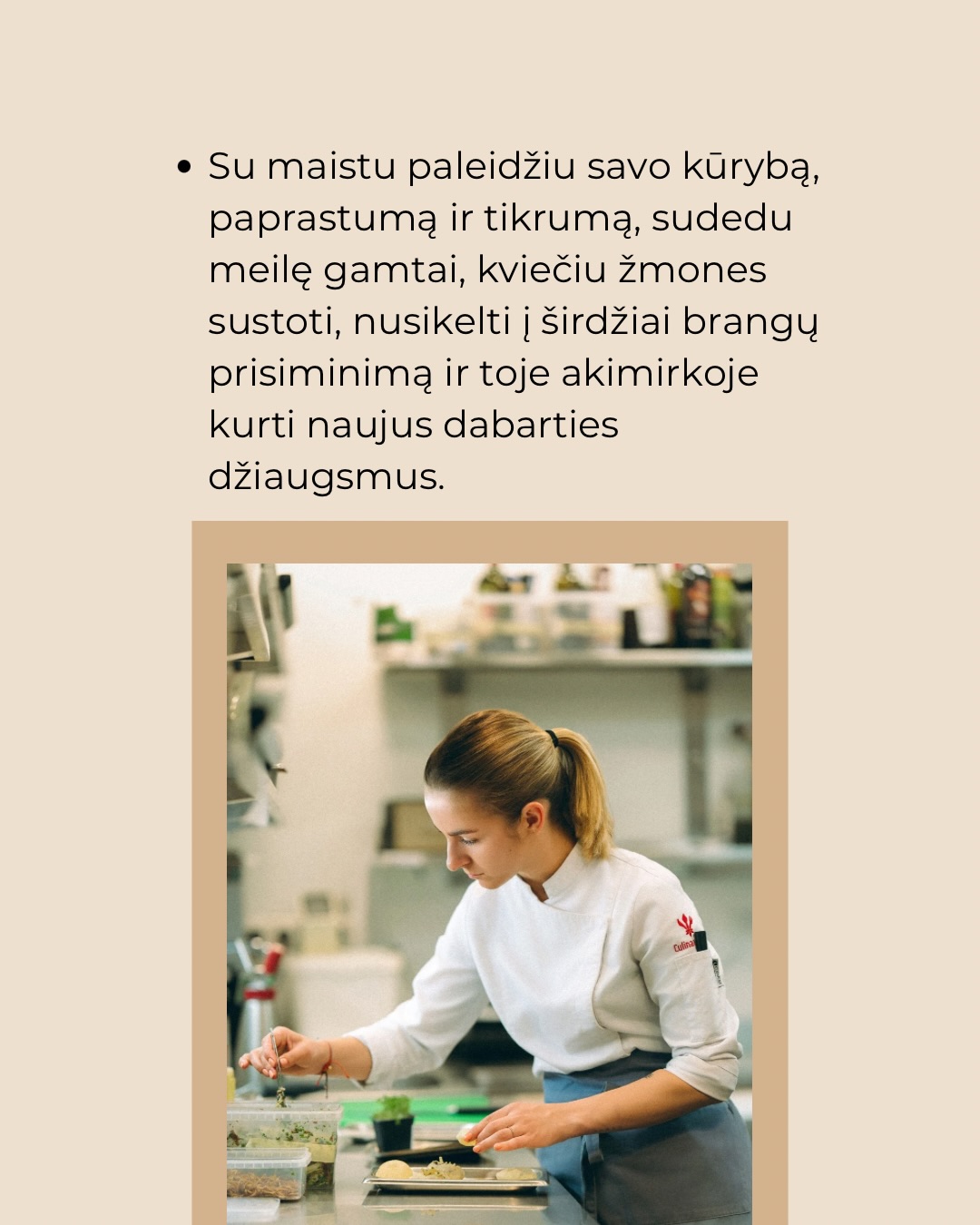 Restorane kepinys nėra tik receptas.
Tai sprendimų visuma: kada, kaip, kiek ir kodėl.Būtent šitą sluoksnį dažniausiai sunkiausia perkelti į namus.Balandžio susitikime Numan virtuvės šefė Justina (@justebeatrice) pasakos atvirai:
– kaip gimsta kepiniai restorano virtuvėje
– kuo jie skiriasi nuo desertų
– kaip galima poruoti kepinį su desertu ir išgauti įdomius derinius.Renginio metu vieną desertą komponuosime (jame bus ir kepinys).Jei esate Kepėjų klubo dalis – laukiame jūsų Kaune.
Jei dar ne – durys atviros.