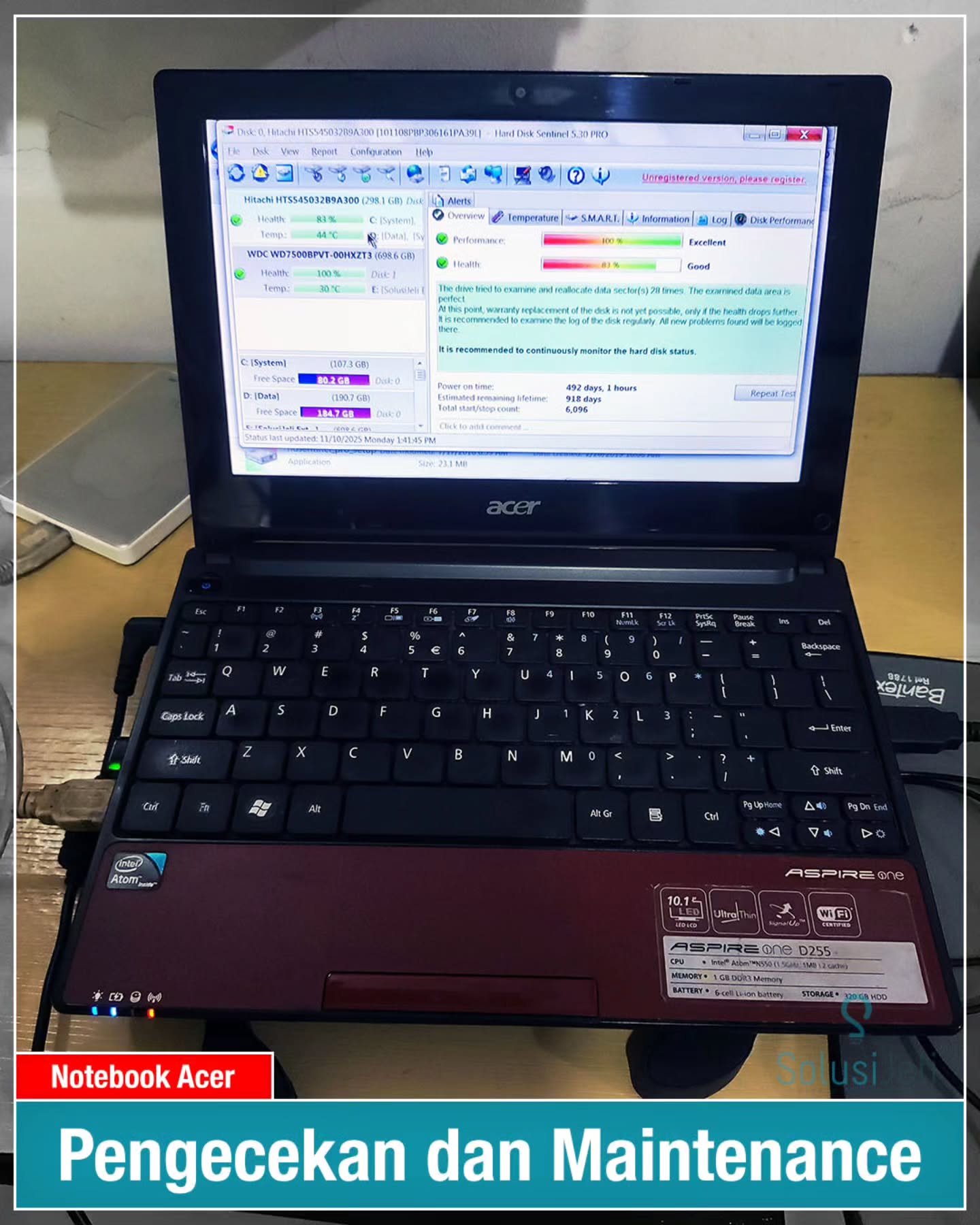 Laptop klien sempat agak error. Terasa lambat juga. Minta bantu ke kita untuk cek. Apakah ada virus, komponen rusak, atau masalah lainnya.
Teknisi datang ke tempat kerja Klien. Saat dicek, memang harddisknya sudah ada masalah. Tapi kalau mau tetap dipakai, masih bisa. Aplikasi-aplikasi yang sudah tidak terpakai, dibersihkan. Scan dan bersihkan malware (virus, worm, adware, dll) juga.
Sekarang laptopnya sudah lebih enak dipakai. Next kalau mau ganti harddisk / upgrade SSD, bisa tunggu harga kembali normal. Belum wajib langsung sekarang.
Done.
#servislaptoppanggilan #jasaservislaptop #servislaptopbogor #servislaptopjakarta #jasabersihkanvirus