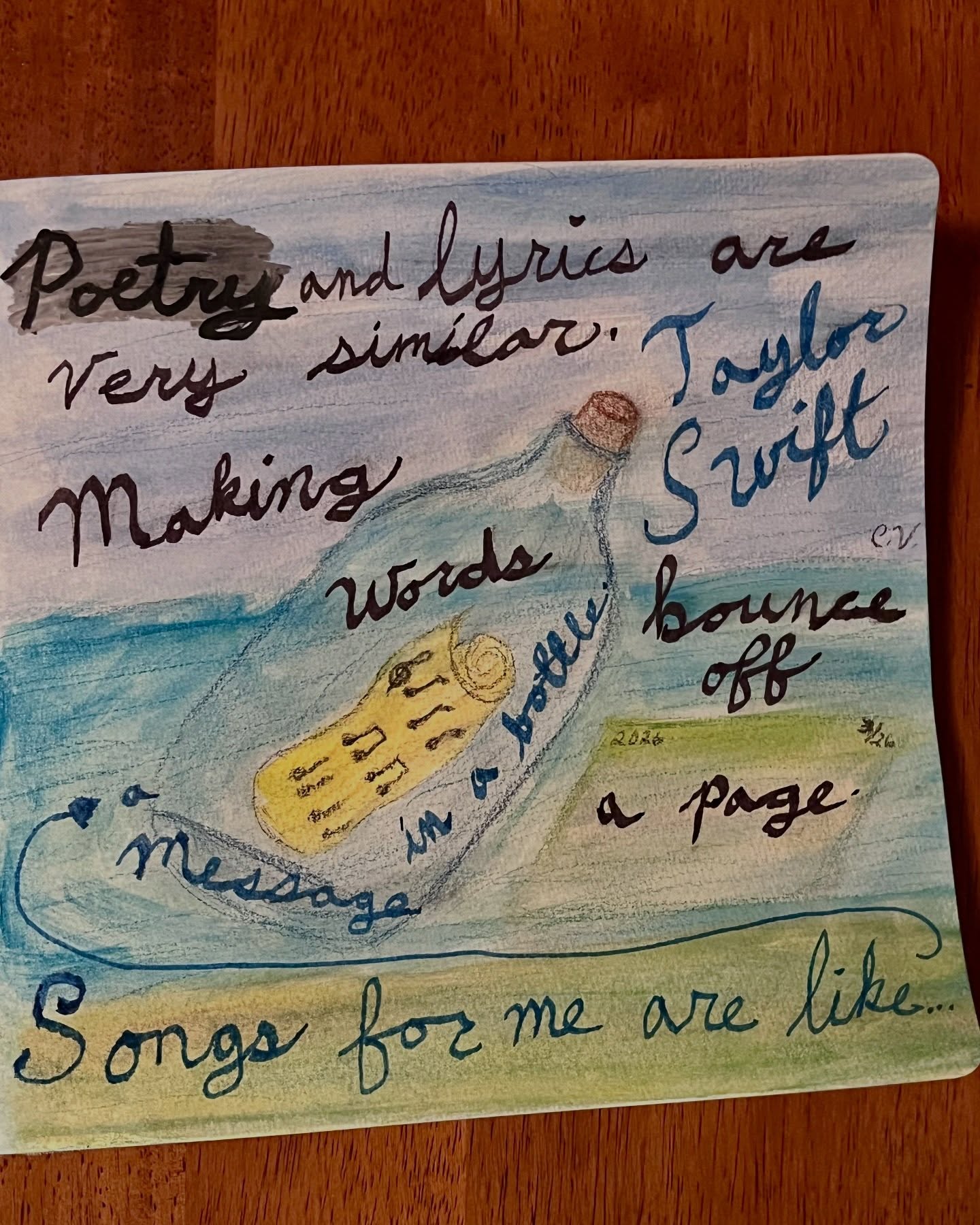 I’m participating in another art challenge by @sdionbakerdesign. This time we’re illustrating quotes. I couldn’t decide which quote to choose for today and then I realized that I should focus on what I was excited for today. I knew that @taylorswift would show up for this year’s @iheartradio awards. So I decided on quotes where she mentioned songwriting because it connects with me with poetry writing. What do you think? Congrats on winning the awards tonight! Enjoy the night with your fiancé @killatrav.