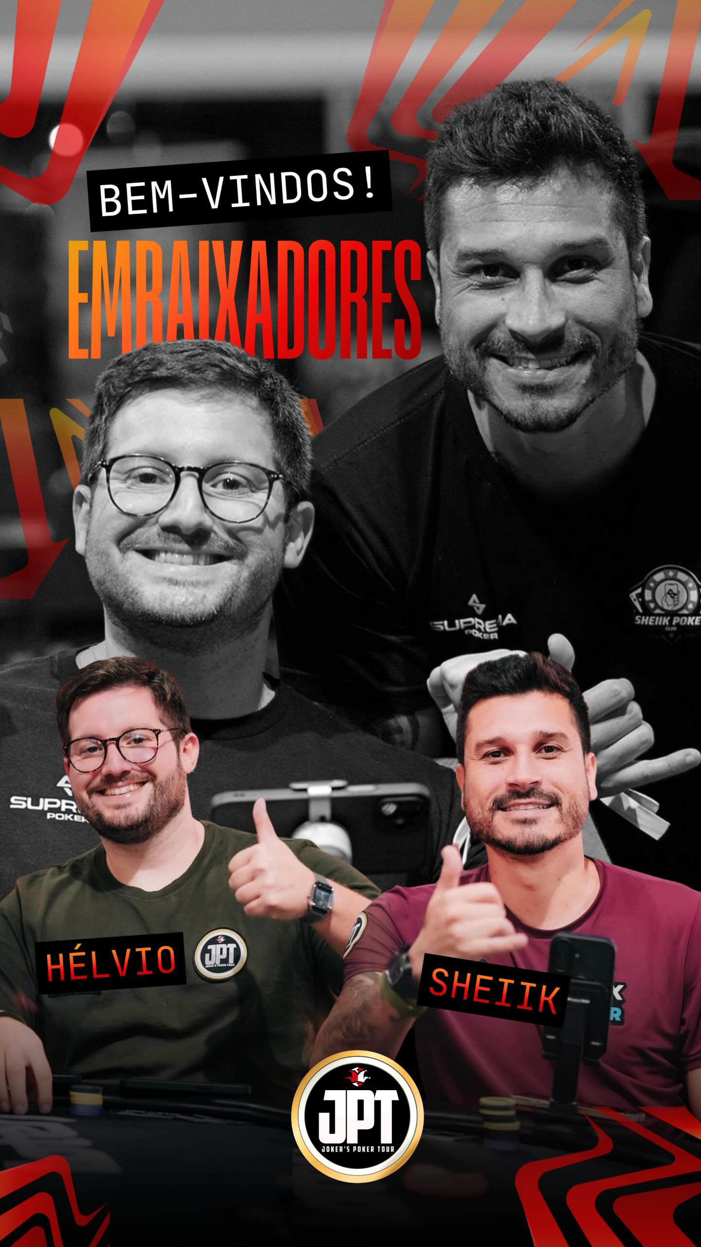 A VIDA É FEITA DE CICLOS! ♻️
É verdade: NÃO SEREI MAIS EMBAIXADOR JPT!
Conheça os NOVOS EMBAIXADORES!
Obrigado a todos que torcem pelo sucesso do JPT! 🙏🏻