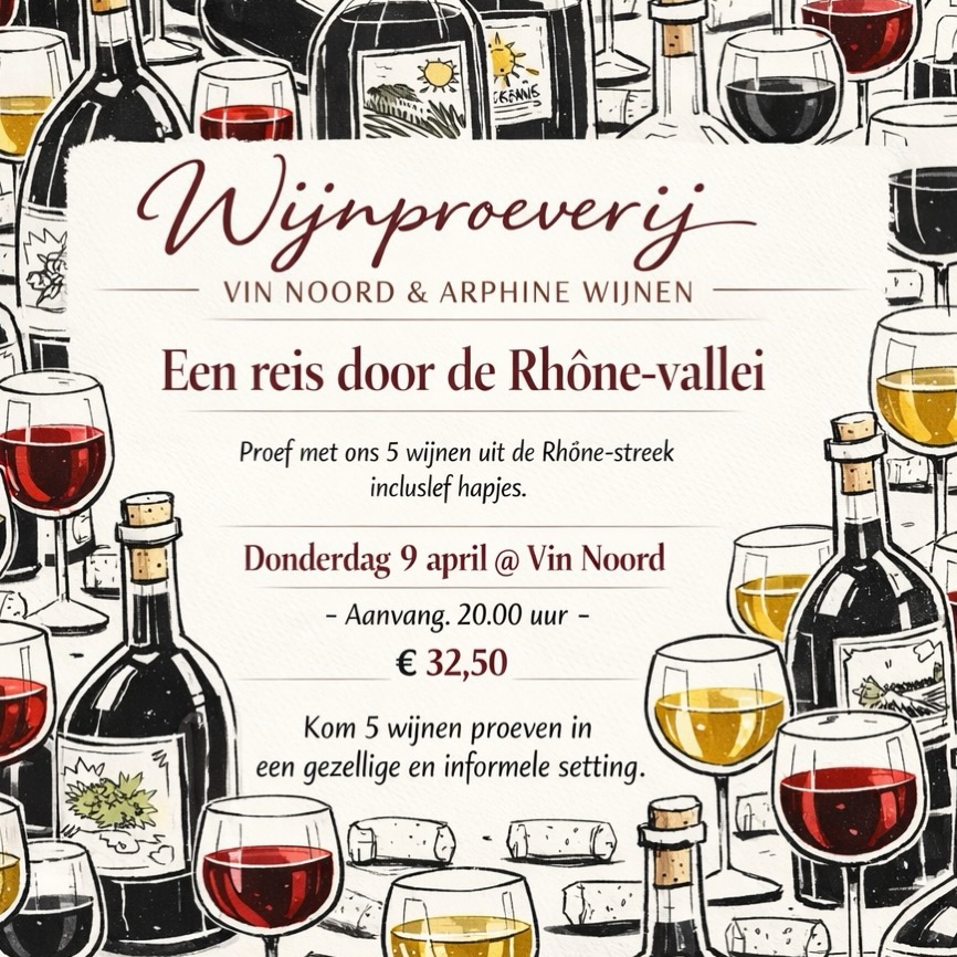 Donderdag 9 april maken we een reis door de Rhône-vallei samen met de leukste wijnwinkel op het Purmerplein Vin Noord.
We gaan cris cross door de Rhône-vallei 5 wijnen proeven van drie verschillende domaines. Natuurlijk in combinatie met bijpassende hapjes.
Proef, leer en geniet in een informele setting!
Kom je ook? Schrijf je dan in via de link in de bio. Er zijn maar 16 plekjes, dus vol vol.
#vinnoord #rhonewijn #wijnproeverij #amsterdamnoord #wijnspijs