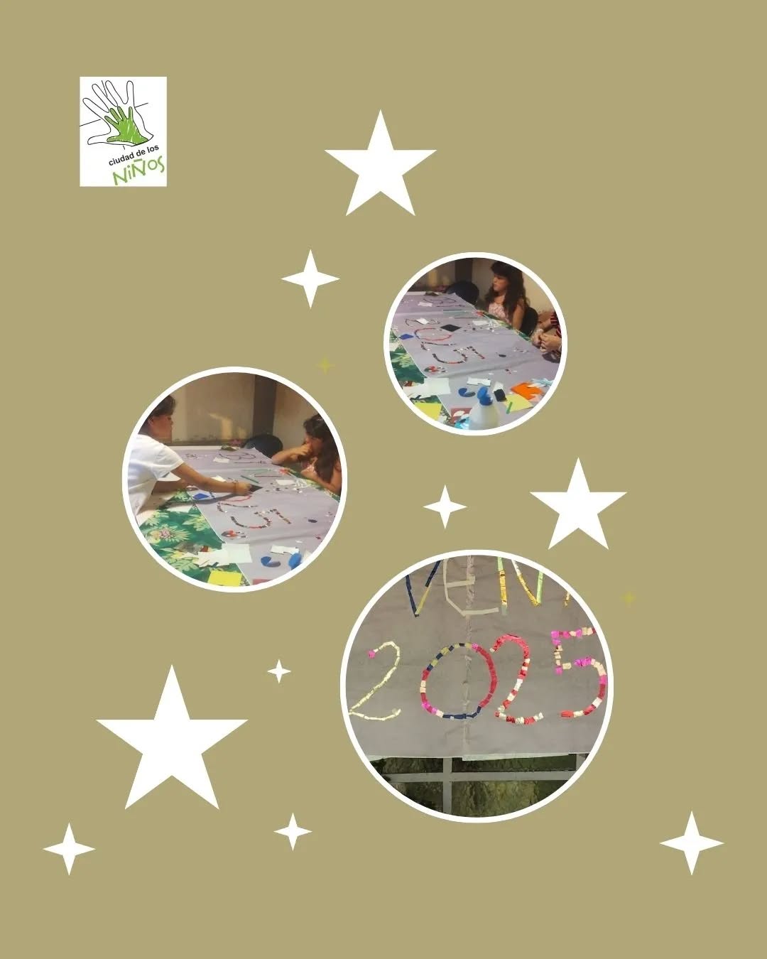 Cómo les contamos, las infancias fueron reflexionando del nuevo año que comienza 🌠 Pensando en lo transitado y en lo que vendrá hicieron un cartel para dar bienvenida a este 2025 ➡️ desliza para mirarlo 😍🕯️🎄