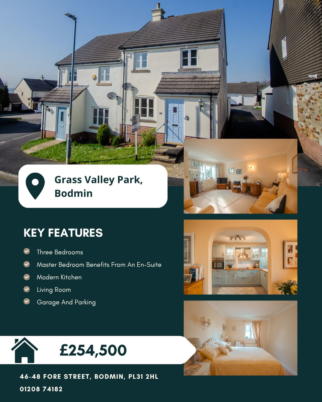 📍Grass Valley Park, Bodmin
🏠 £254,500
This well-presented three-bedroom family home is situated within a popular residential development on the outskirts of Bodmin, offering convenient access to local amenities, schools and transport links whilst enjoying a quiet neighbourhood setting.
To enquire about this property, please call our Bodmin Branch on 01208 74182 📞
#cornwallliving #cornishestateagents #propertiesforsale