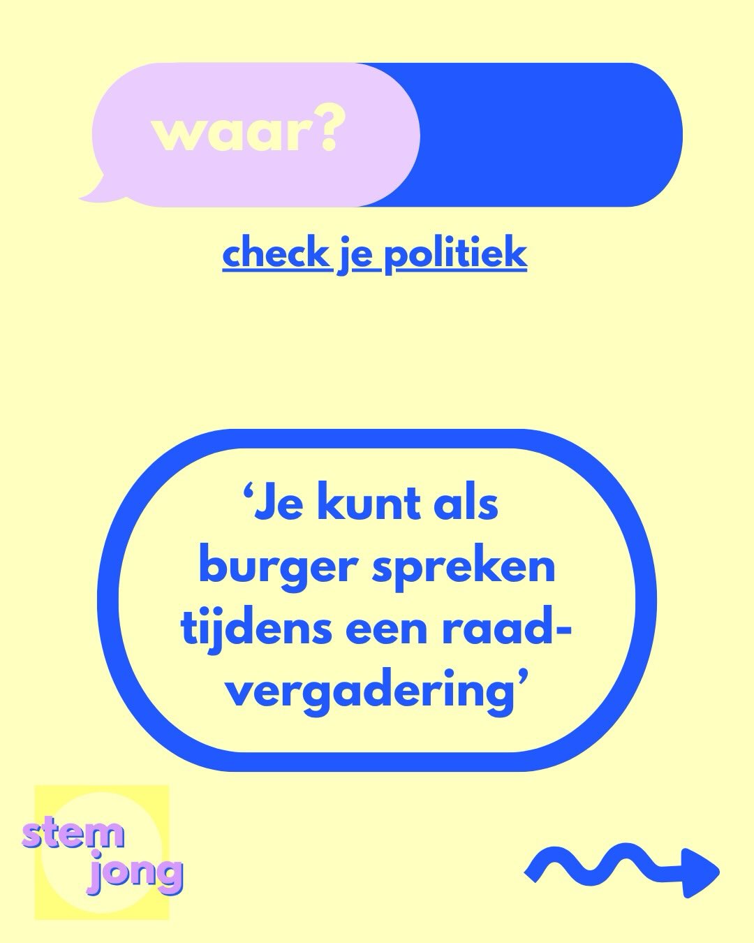 Waar of niet? Check je politiek. ๐
Van de gemeenteraad tot Europa en alles ertussenin, politiek gebeurt overal.
In check je politiek delen we elke week een stelling waarmee we je scherp houden op alles politiek. โ๏ธ
๐ Blijf ons volgen en check elke week je politiek met ons.
๐ช๐บ Co-funded by the European Union
#stemjong #voteyoung #politiekvooriedereen #jouwstemtelt #allesispolitiek