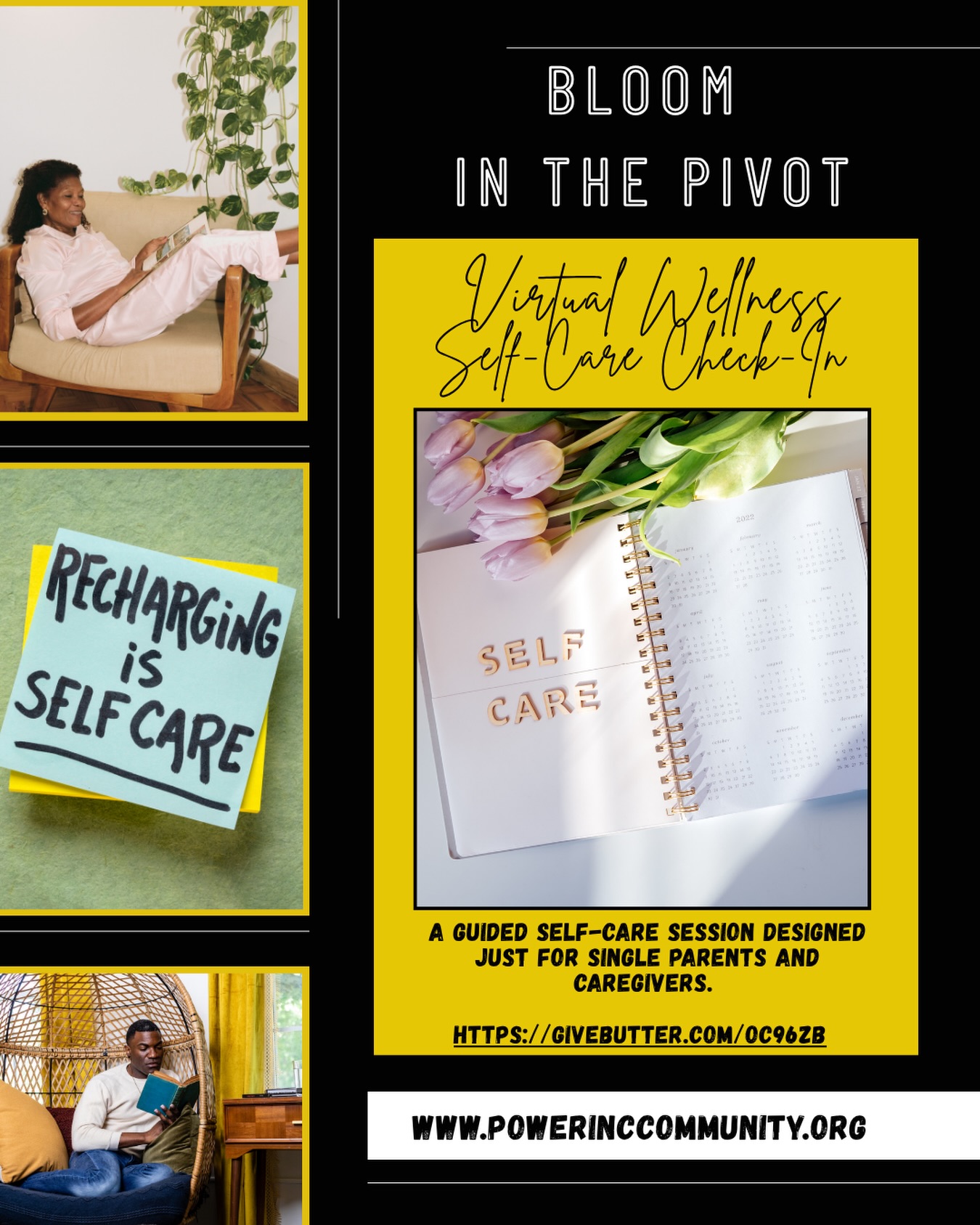 You can’t pour from an empty cup. ☕️✨
Tonight is all about YOU. We know that as single parents and caregivers, “me-time” is usually the first thing to go. But remember: Recharging is Self-Care.
Tonight, we will be dropping a self-care guided link in our bio and our website designed to help you breathe, reset, and prioritize your well-being.
📍 The Details:
• 7:00 PM: We’re dropping exclusive self-care links right here!
• Check the link in our bio or visit our website under “Resources” to get started.
Let’s bloom together.
#SelfCare #SingleParentSupport #BloomInThePivot #powerinccommunity