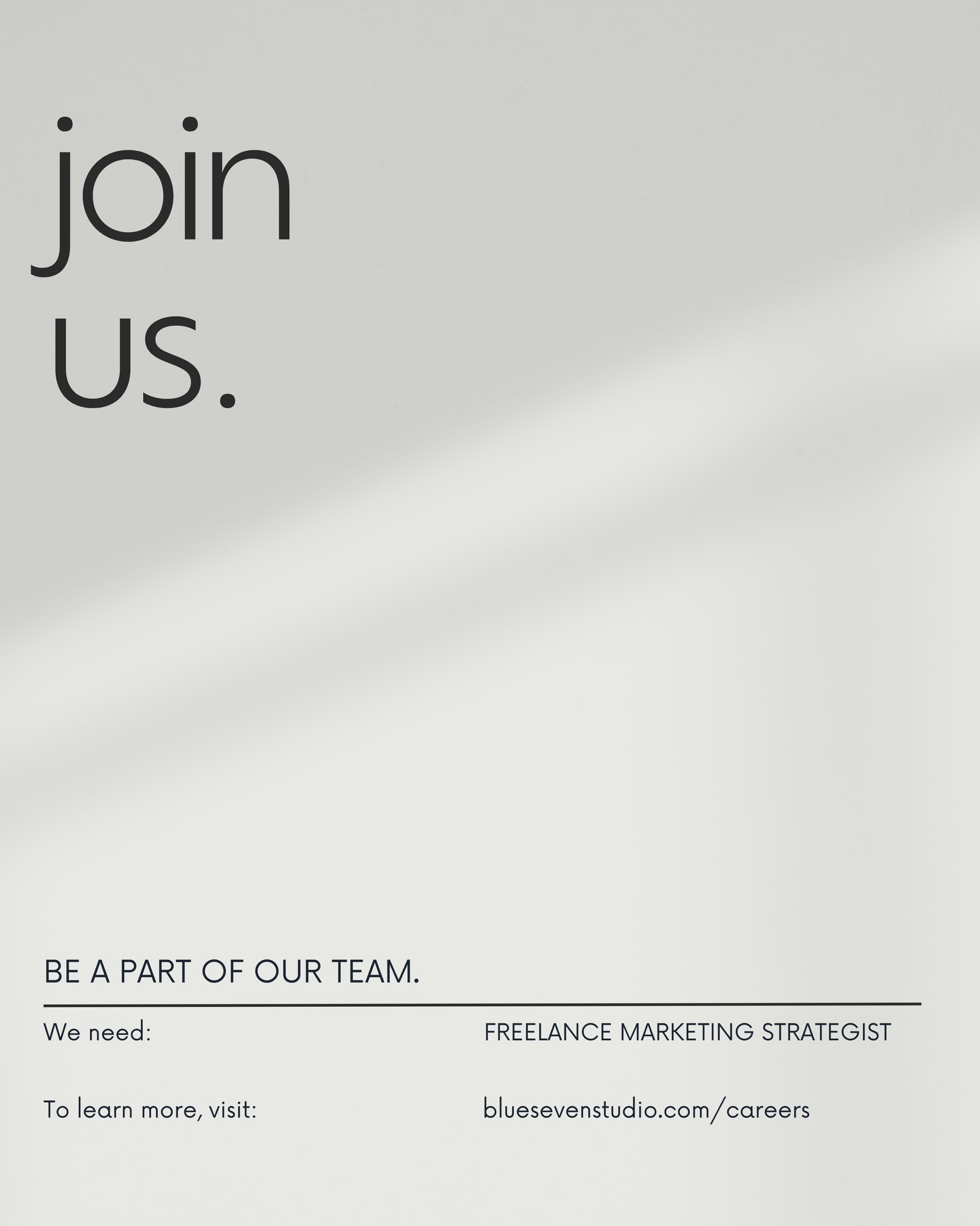 We’re on the hunt for a freelance marketer based in Boston or Cape Cod to join our team. 15-20 hours weekly with the opportunity to grow.
For more information or to apply visit bluesevenstudio.com/careers
