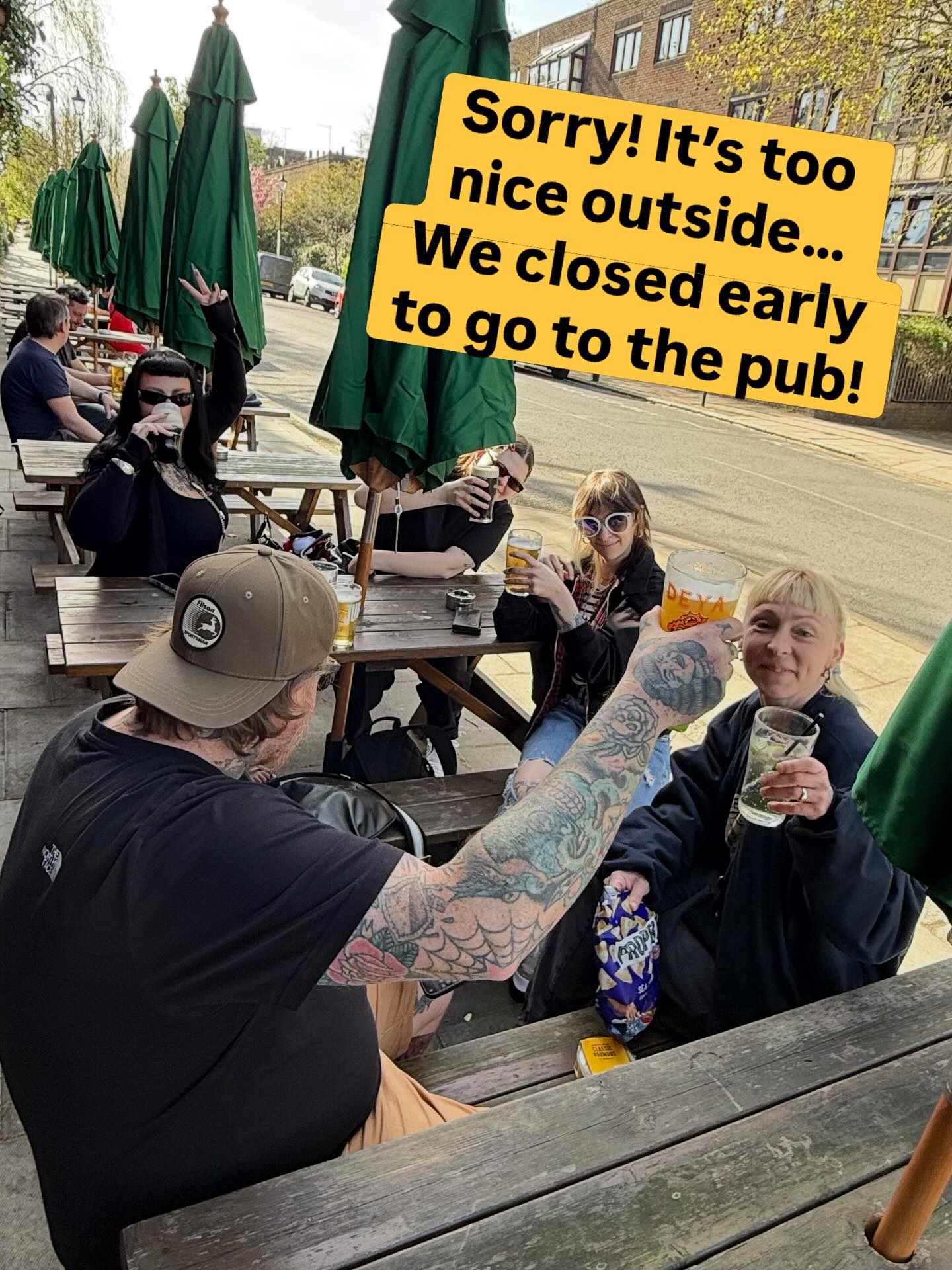 We will be back tomorrow! Normal hours… 11am to 7pm
Enjoy the sunshine!!