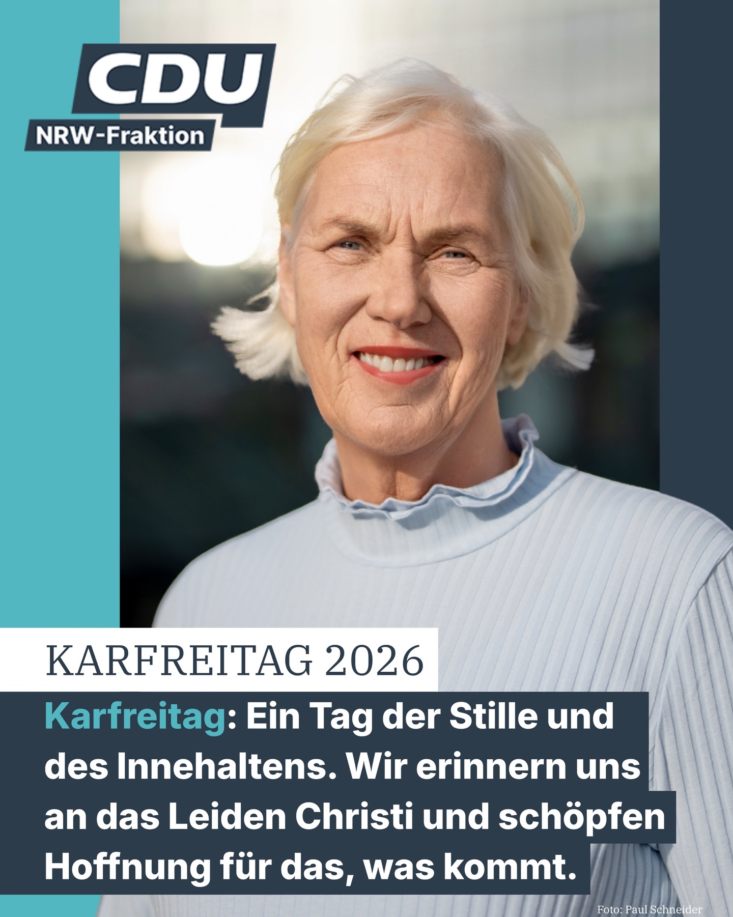 Karfreitag ist ein Tag der Stille und der Besinnung. ✝️
Christinnen und Christen erinnern heute an das Leiden und Sterben Jesu Christi. Dieser Tag steht für Opfer, Hoffnung und die tiefe Botschaft von Mitmenschlichkeit und Versöhnung.
Gerade in einer Zeit, in der vieles schnelllebig und laut ist, tut es gut, bewusst innezuhalten und darüber nachzudenken, was wirklich zählt: Zusammenhalt, Verantwortung füreinander und die Hoffnung auf einen neuen Anfang.
Ich wünsche allen einen ruhigen und besinnlichen Karfreitag.