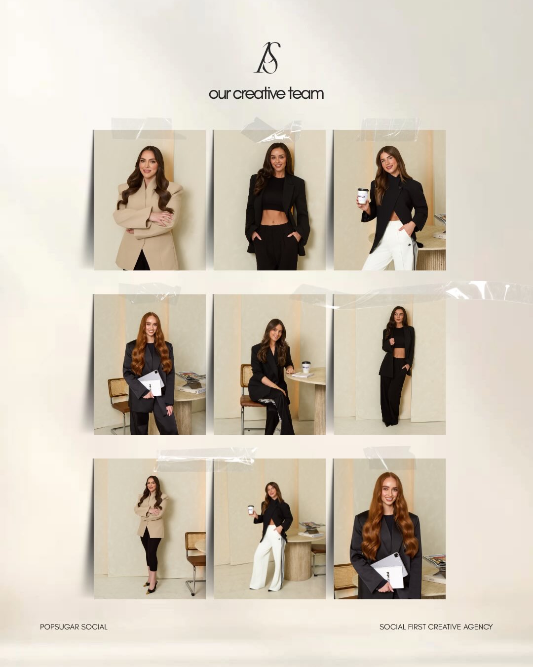 Meet the creative team behind the brand-building strategies and creative campaigns at Popsugar Social.
We are a social-first creative agency with a team that understands how to connect with your audience, execute strong strategy and create visuals that bring your brand to life.
If you’re looking for an agency that truly becomes an extension of your team and is focused on building your brand, not just managing your socials, we’re here ✨