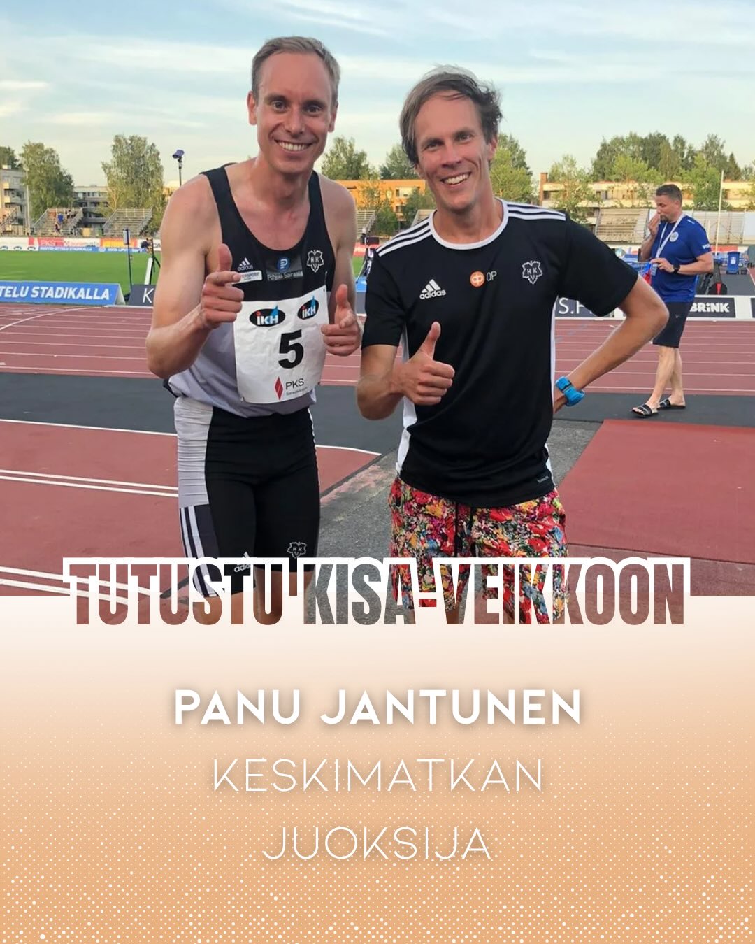 Tutustu Kisa-Veikkoon -postaussarja esittelee HKV:n urheilijoita, valmentajia ja muita seuratoimijoita! 🤩 Tällä kertaa tutustutaan keskimatkan juoksija Panu Jantuseen. Swaippaa ja lue Panun vastaukset kysymyksiin!
Keneen haluaisit päästä seuraavana tutustumaan? 🤔 Laita ehdotuksesi kommentteihin tai lähetä meille dm:n kautta!