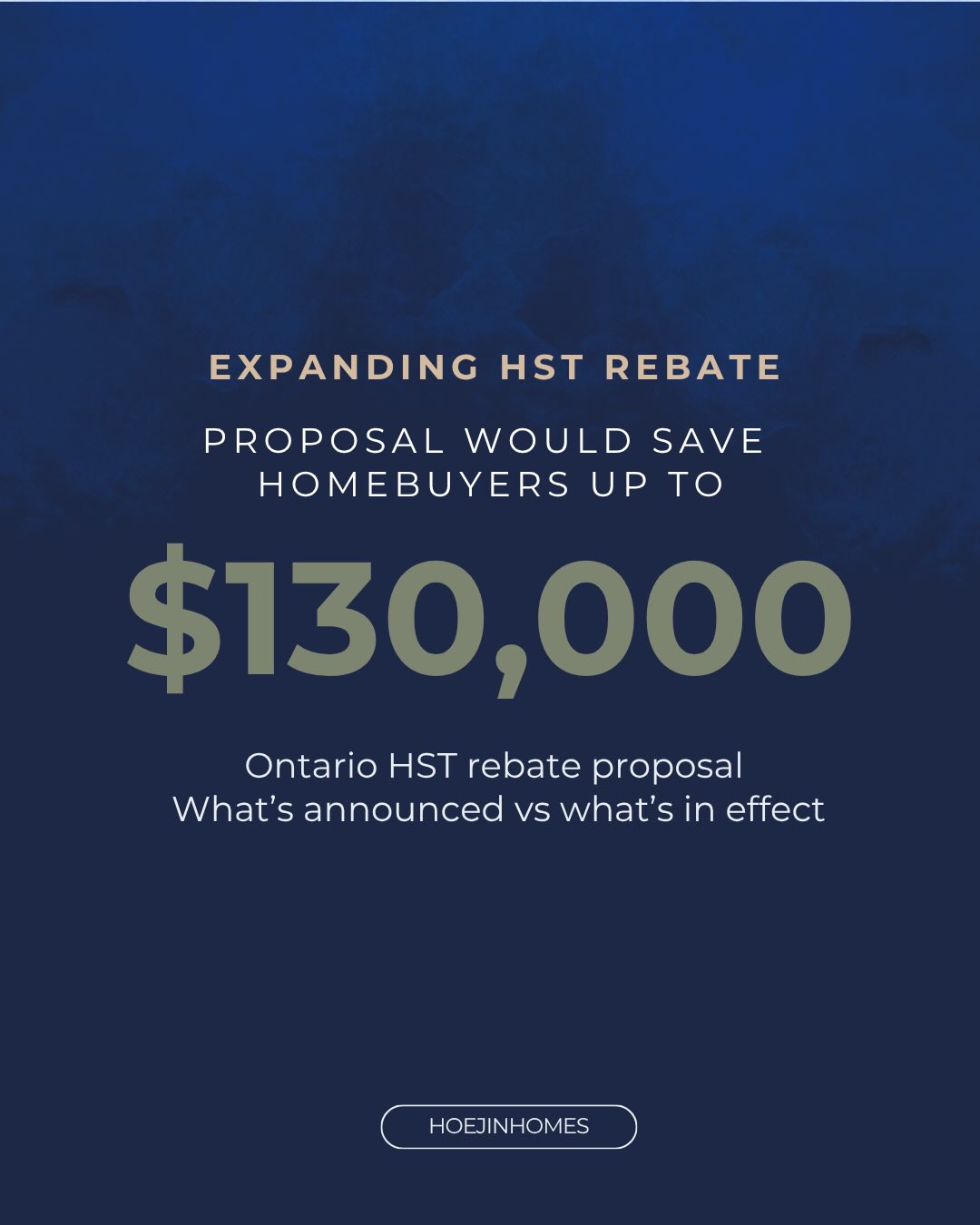 Ontario HST rebate — what’s announced vs what’s in effect.
A proposal was introduced to expand the HST rebate to all new home buyers for a limited period.
It has not been passed into law.
The federal 5% GST rebate for first-time buyers is already in effect.
The Ontario 8% portion remains unchanged under current legislation.
Turning complexity into clarity.
Clear, responsible guidance grounded in local market insight.