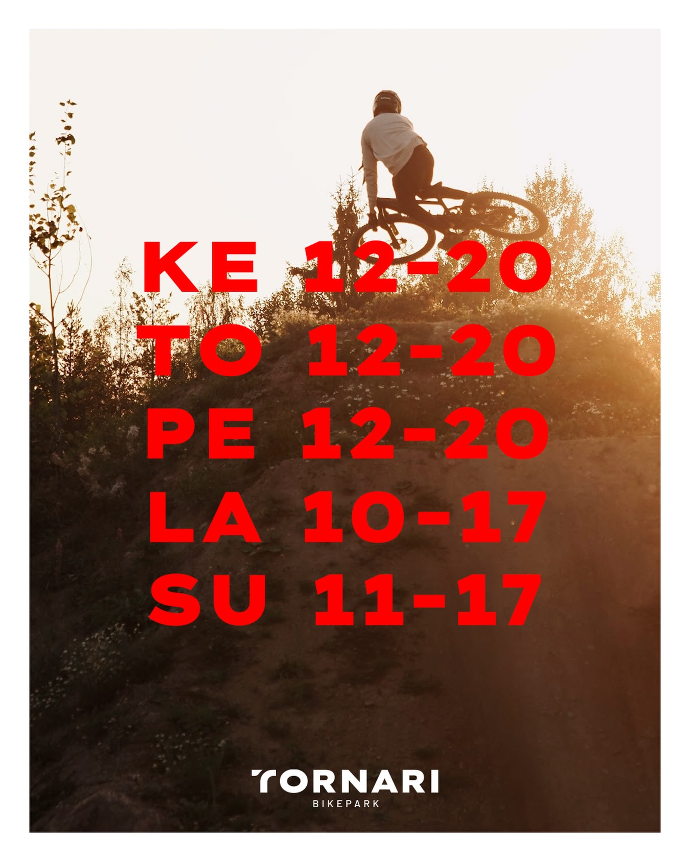 Kesäkausi on täällä 🌞🌞🔥
Suomen 2026 bikepark-kesä alkaa Tornarissa huomenna ja myös kesän kausikortit astuvat voimaan. Maistuu!
👉 Onko kausari vielä hankkimatta? Linkki biossa. Kausarilla ajat 1.4.-31.10.
Nähdään mäellä 🫡
🇬🇧
Summer season is here 🌞🌞🔥
The Finnish 2026 bike park summer season starts in Tornari tomorrow, and the summer season passes also come into effect. Nice!
👉 Still don’t have your season pass? Link in bio. With the season pass you ride from April 1st to October 31st.
See you on the hill 🫡