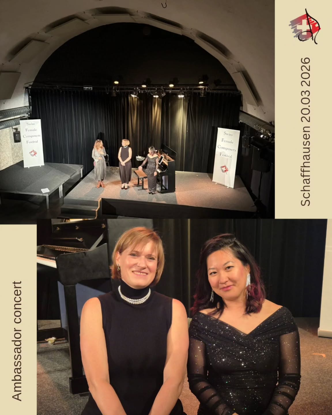 Thank you @haberhausbuehneschaffhausen and Schaffhausen for this wonderful intimate concert evening. We are so happy to have brought new music to the audience, music that lingers and gives positivity.
Thank you for the wonderful feedback!
Follow @sfcfestival to find more updates and find out more about music by women composers of Switzerland 🇨🇭 ✨️
#concert #ambassador #femalecomposers #switzerland