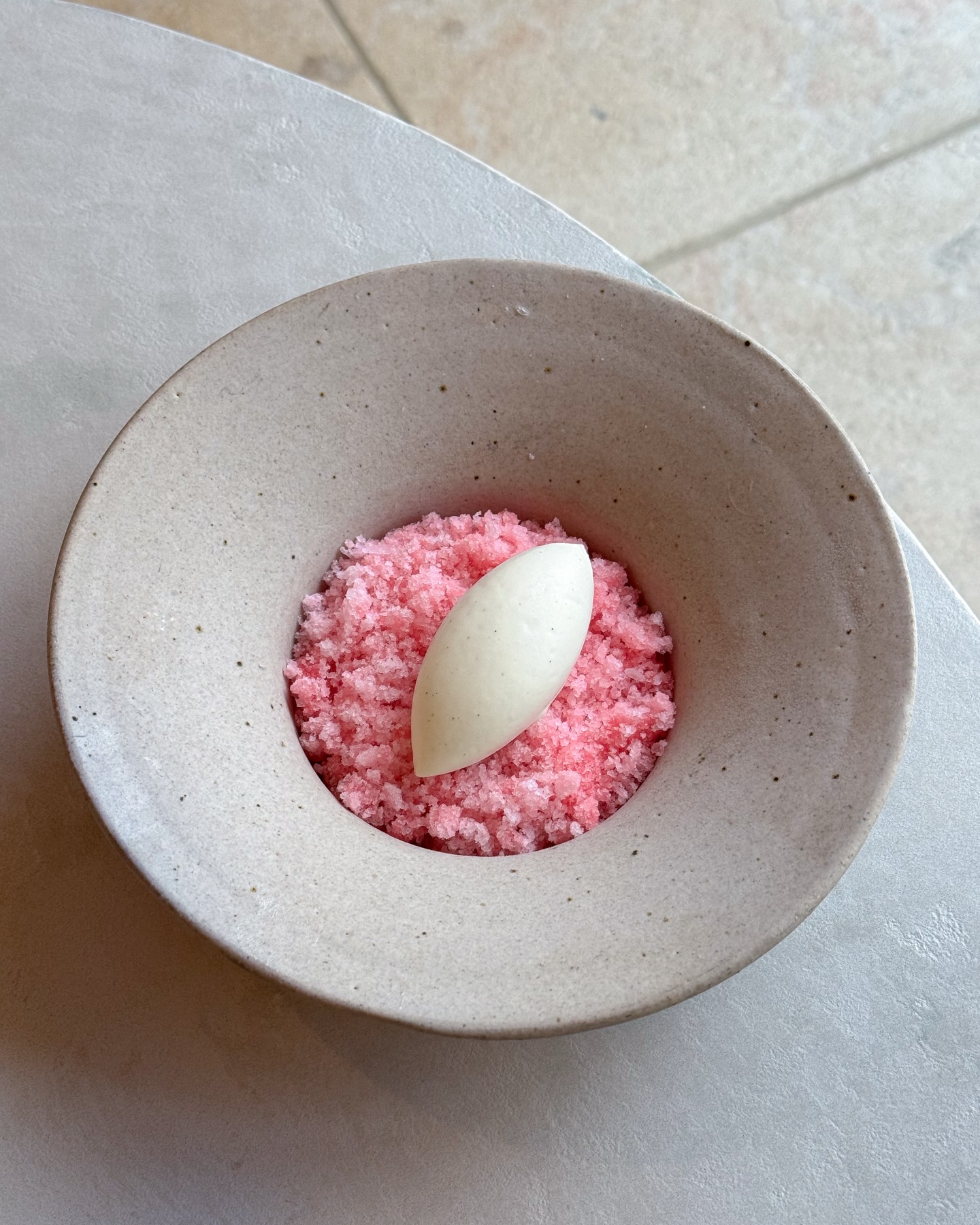 Rhubarb granita, vanilla ice cream, and buckwheat praline - celebrating rhubarb season on the House of George Lunch Menu.
Book your table for lunch at House of George via the link in bio.