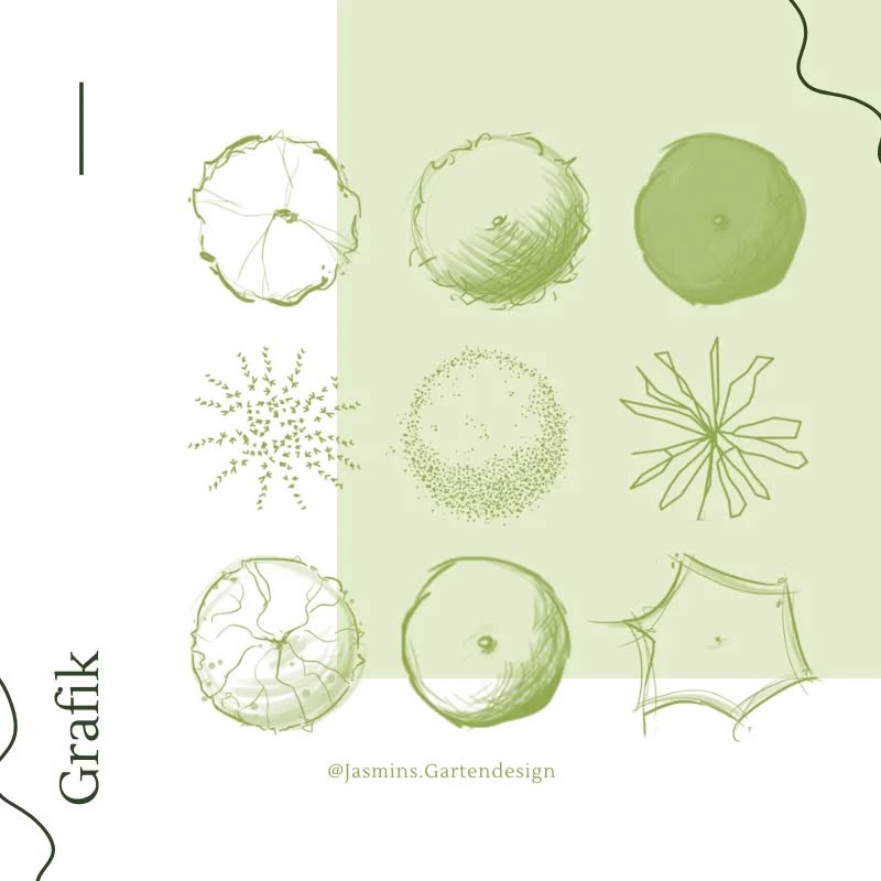 ✏ PLANDARSTELLUNG ✏
Um die Ideen für deine Gartenoase aufs Blatt Papier bringen zu können, spielt die Plangrafik eine wichtige Rolle. Diese dient neben der Informationsvermittlung auch dazu, eine bestimmte Stimmung zu vermitteln. (Zarte Strukturen, harte Kanten, minimalistische Strukturen, Skizzenstil, Aquarell, fotorealistische Darstellung, ...)
Allein schon die Auswahl an verschiedenen skizzenhaften Gehölzdarstellungen ist beeindruckend.
Welcher Stil gefällt dir am meisten?
.
.
.
.
.
.
.
.
.
.
.
.
.
.
.
.
.
.
#Landschaftsarchitektur #Landschaftsgestaltung #landschaftsarchitektin #landscapearchitecture #landscapedesign #Gartengestaltung #gartenentwurf #gartenjournal #gartenarchitektur #gartendesign #Gartenplanung #designtools #designtips #designtutorial #designtipsandtricks #planungsmethode #plandarstellung #plangrafik #Grafik #grafikdesign #pflanzendarstellung #visualisieren #gartenpläne #gartenvisualisierung