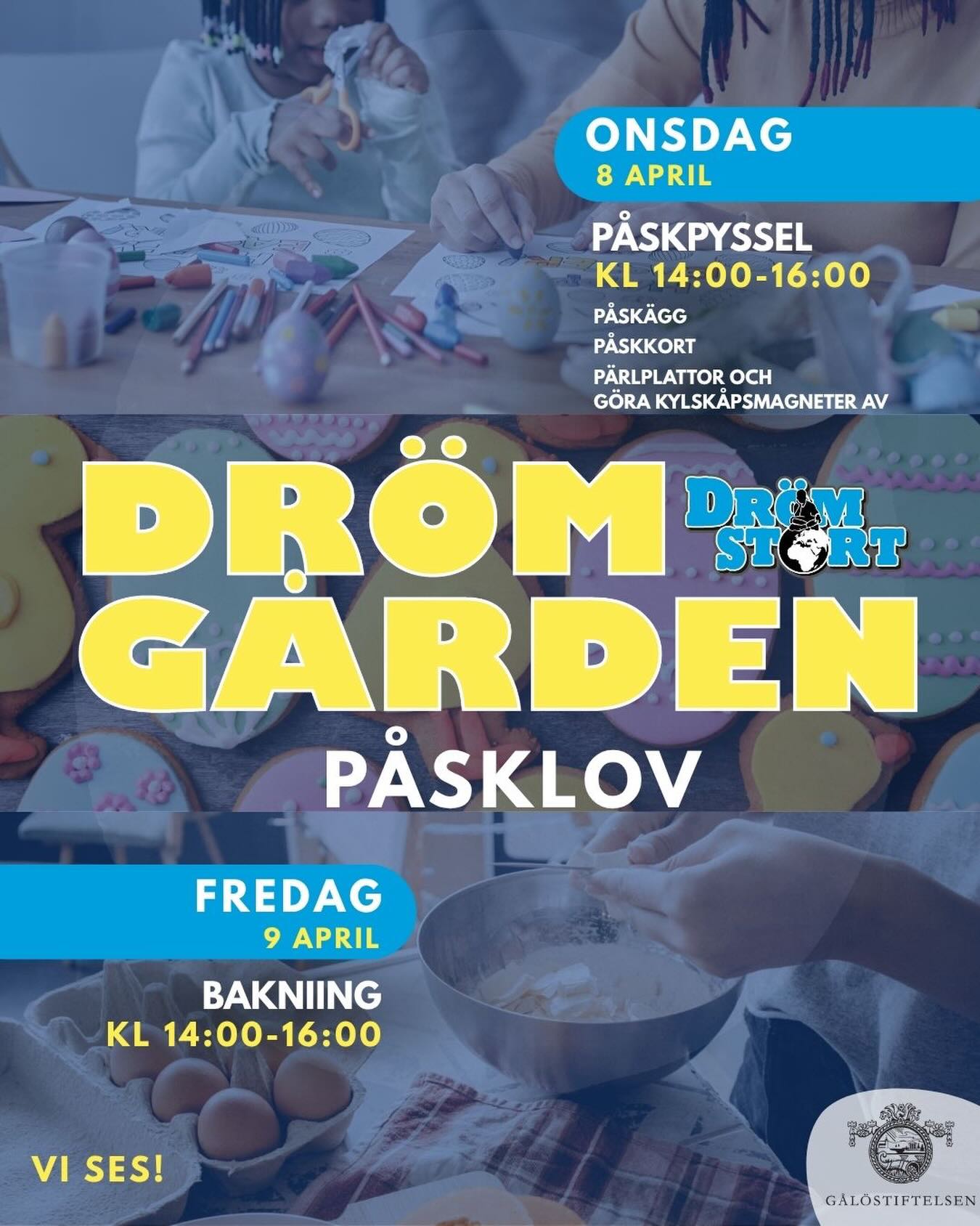 Påsklov på Drömgården = kreativitet & godsaker! 🐥🎨🧁
Kom och gör påskägg, kort och kylskåpsmagneter och avsluta veckan med bakning! 🥧
📅 8–9 april
⏰ 14:00–16:00
📍Drömgården, Hardemogatan 1
Ta med en kompis och kom! 💛
#påsklovhäng #ungdomshäng #creativevibes #hängmedoss #bakningochpyssel