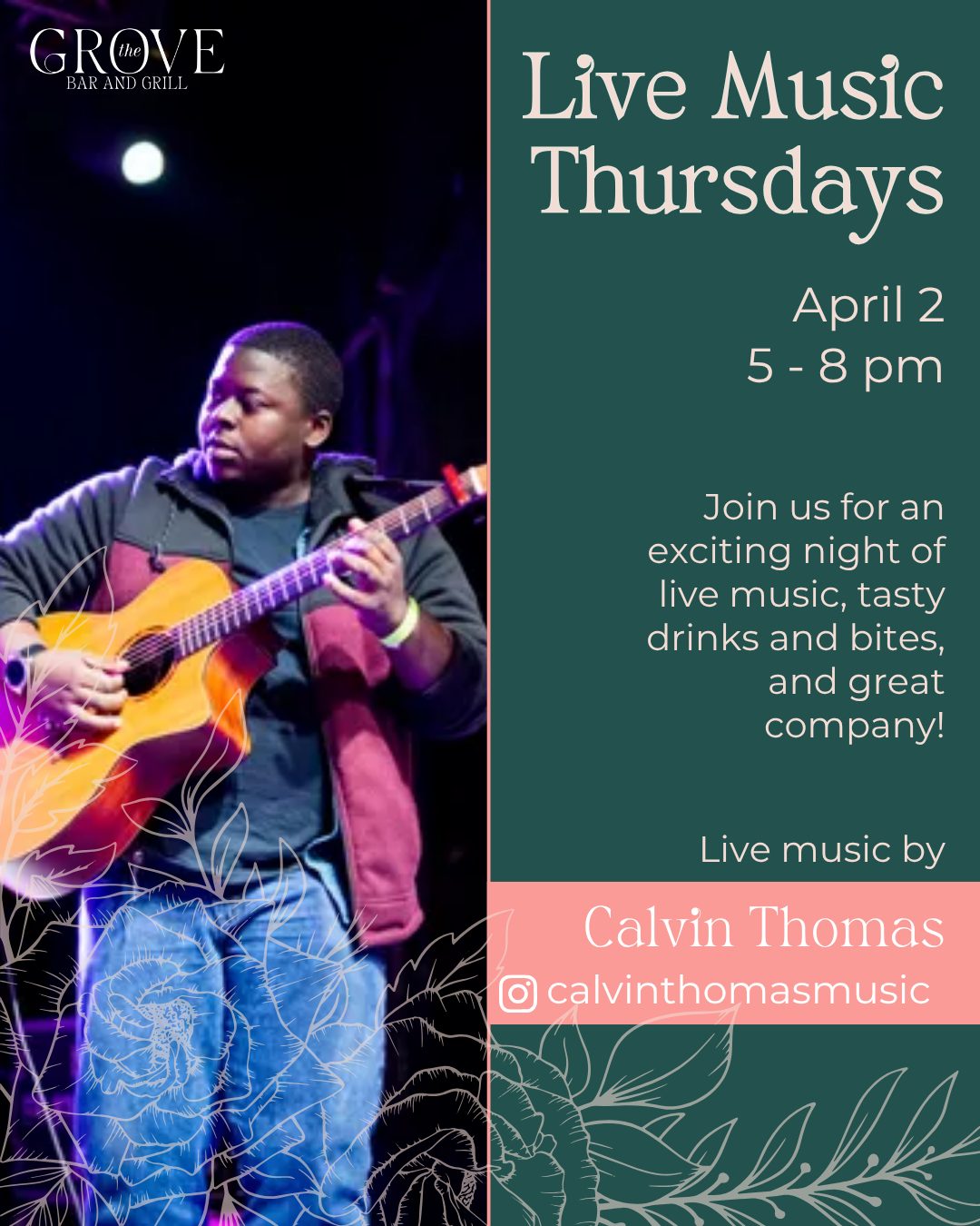 You + our extended happy hour + live music by @Calvinthomasmusic = your Thursday night plan 🌺
#livemusicthursdays #potomacmd #visitmontgomery #cabinjohnvillage @cabinjohnvillage