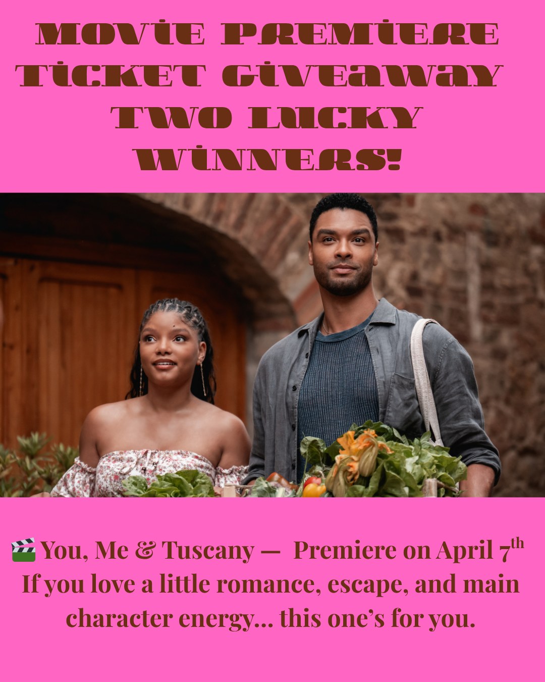 How to enter:
Follow @atlqueensteaparty + @YouMeTuscany
Like this post ❤️
Tag 2 friends you’d bring to the movies 🍿
Share to your story & tag us for a bonus entry!
Winner announced on Friday, April 3rd!
#YouMeTuscany #AtlantaGiveaway #MovieNight #GirlsNightOut #DateNightVibes