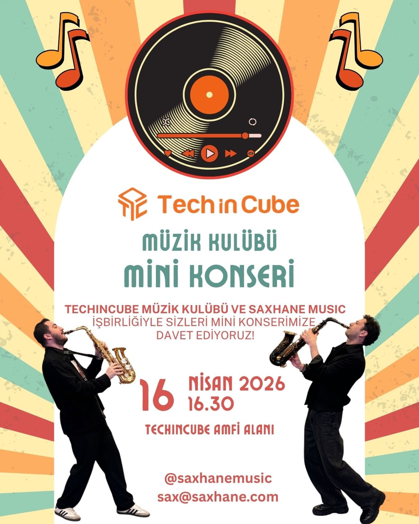 👉 Techincube Müzik Kulübü ile sahnedeyiz 🎷🎷
16 Nisan – 16.30
Techincube Amfi
@batuhannnozcelik @atakann_oz