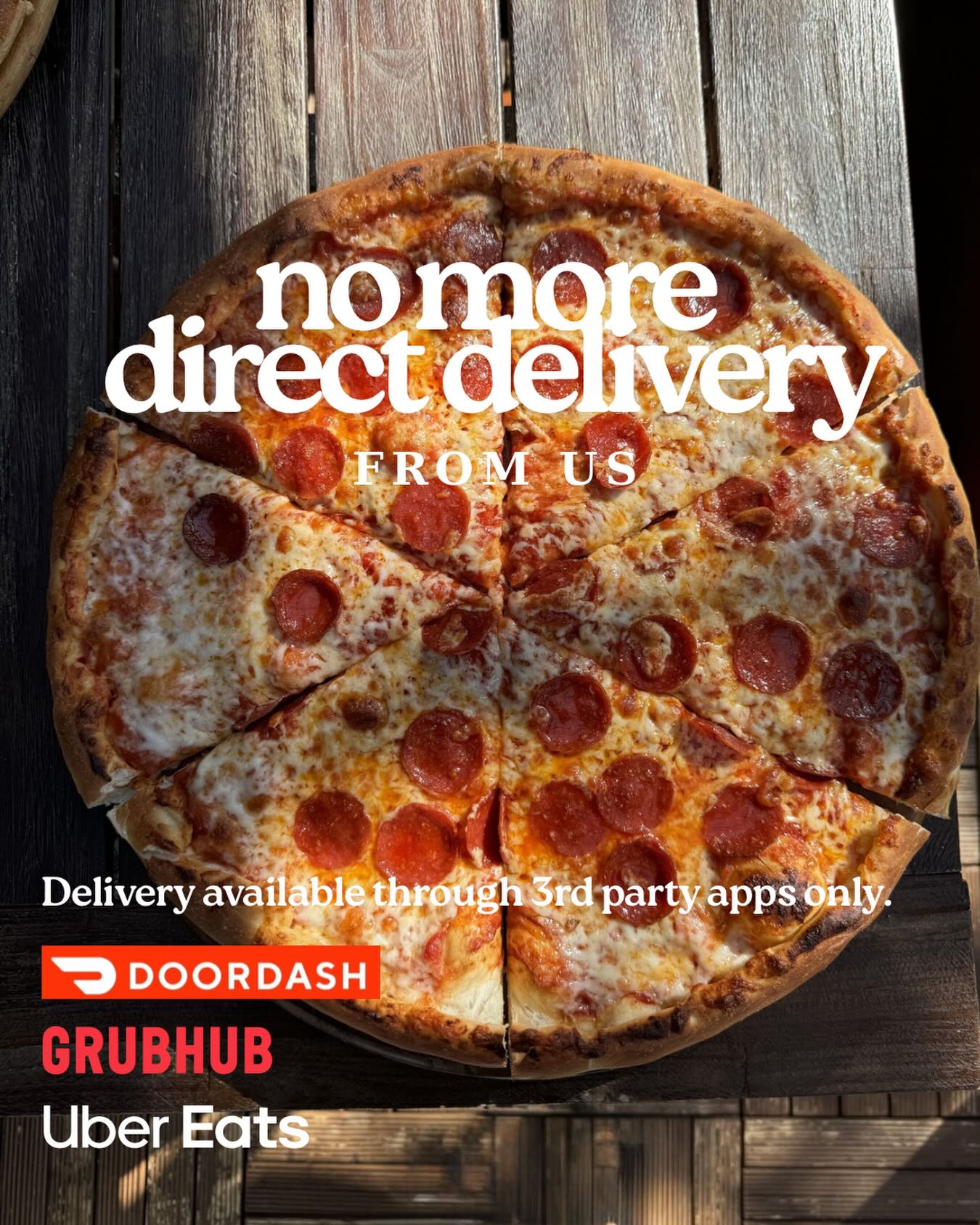 After 31 wonderful years of delivery service, Golden Crust Pizza and Golden Dessert won’t deliver directly. We invite you to visit us for Dine-In and Take-Out, and you may still order through DoorDash, Grubhub, and Uber Eats from Golden Crust Pizza and Golden Dessert✌🏻🫶🏻