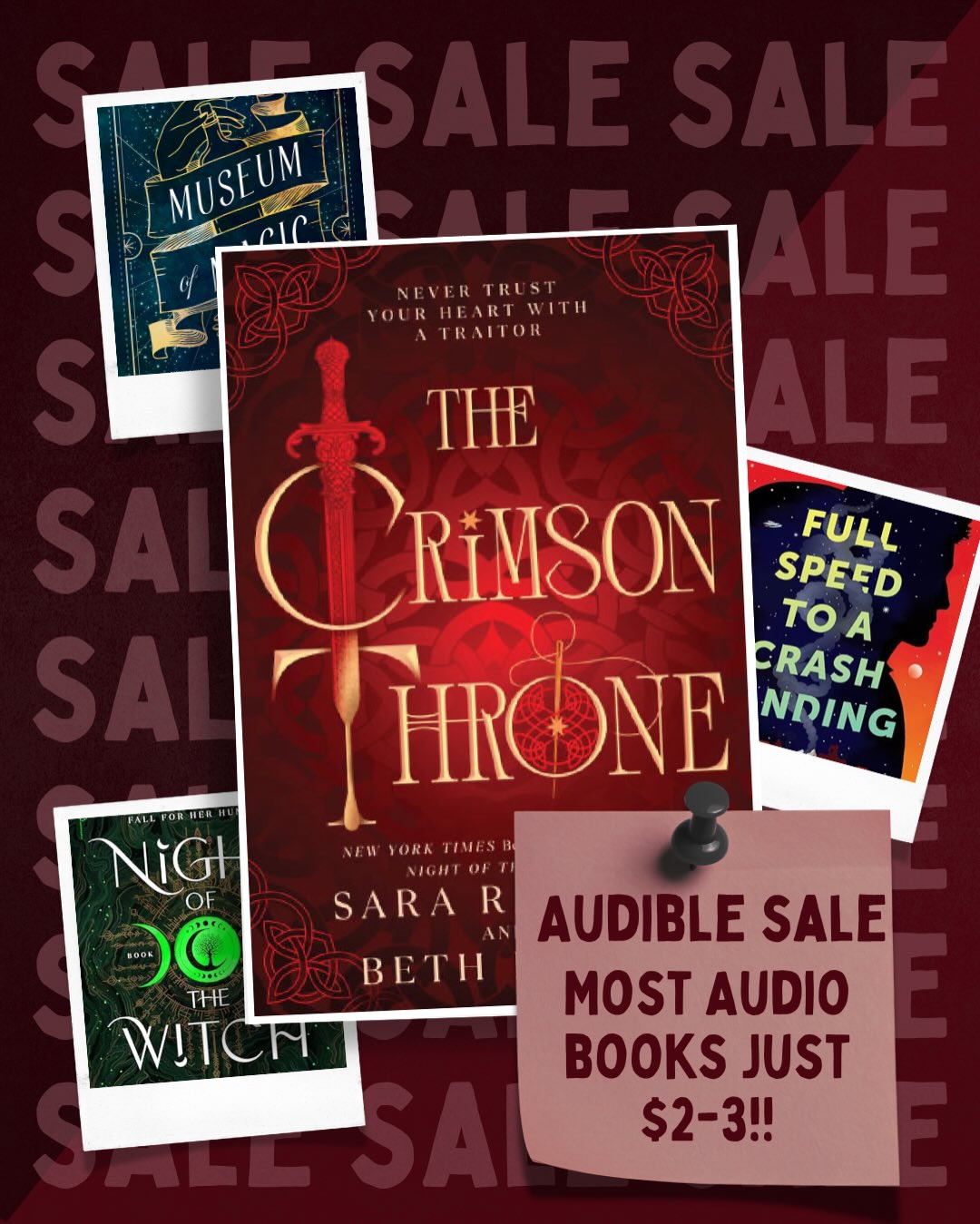 🚨SALE!🚨 You can snag a LOT of my books at a SUPER discount if you’re an @audible member! Direct link in my stories or just leave a comment on this post and a link will be DMed to you (on IG)