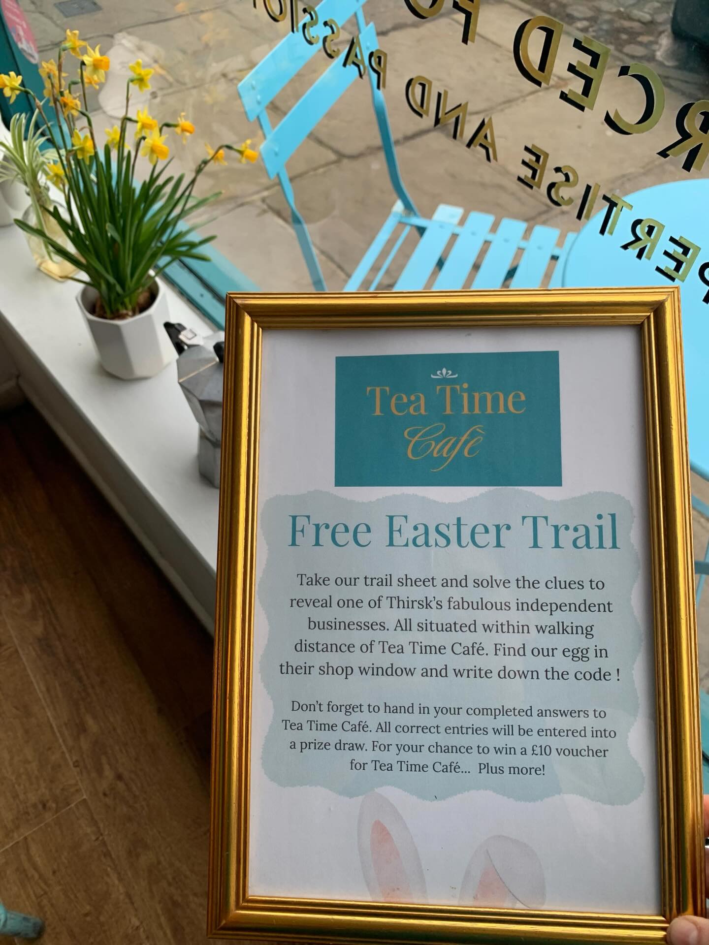 It's Easter Time! 🐣 Our Free Easter Trail starts today and runs until Monday 6th April! Follow the clues, discover the Tea Time Easter Egg in the local shops, and win fantastic prizes 🍫🍬. Get out and about, enjoy the town, and support local shops! #easter #thirsk #teatime #familyfun #thirskbusiness