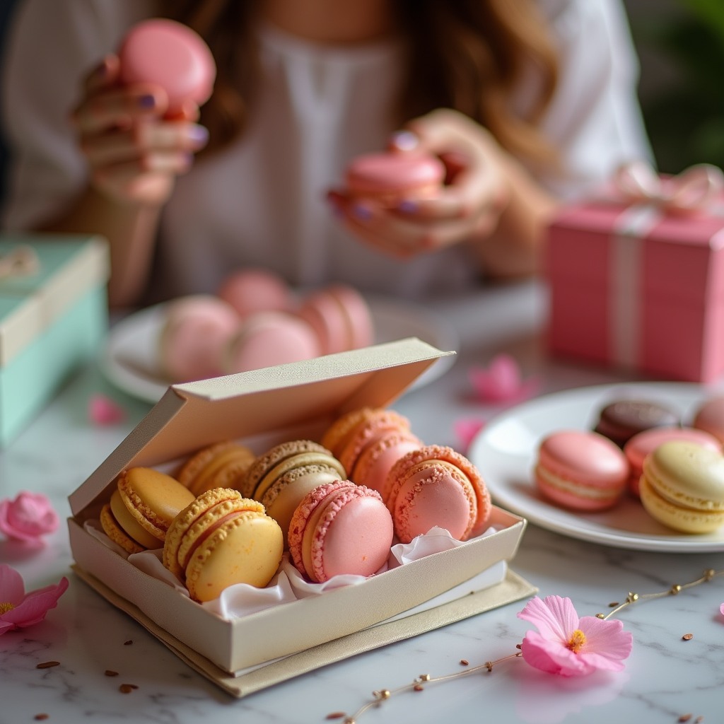 We design event-ready macaron assortments that taste as stunning as they look. Choose curated flavor and color combos for birthdays, showers, weddings, or corporate gifts. Custom boxes and secure nationwide delivery make hosting effortless. Link in bio. ✨🍰🎁 #macarons #eventdesserts #partyfavors #weddingtreats #giftideas #desserttable #frenchmacarons #luxurydesserts