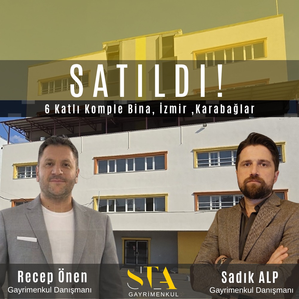 İzmir, Karabağlar’da yer alan 6 Katlı Komple Binamızın satış sürecini profesyonel bir pazarlama yönetimi ile başarıyla tamamladık.
Mülk sahiplerimize hayırlı olmasını, yeni yatırımcılarımıza ise bol kazanç getirmesini dilerim. Siz de mülkünüzün değerinde ve doğru stratejiyle satılmasını istiyorsanız, bir kahve içmeye beklerim. ☕
#İzmirGayrimenkul #Karabağlar #Satıldı #GayrimenkulDanışmanı #KompleBina #Yatırım #EmlakPazarlama #BaşarıHikayesi#KompleBina #GayrimenkulDanışmanlığı #YatırımFırsatı #EmlakDünyası