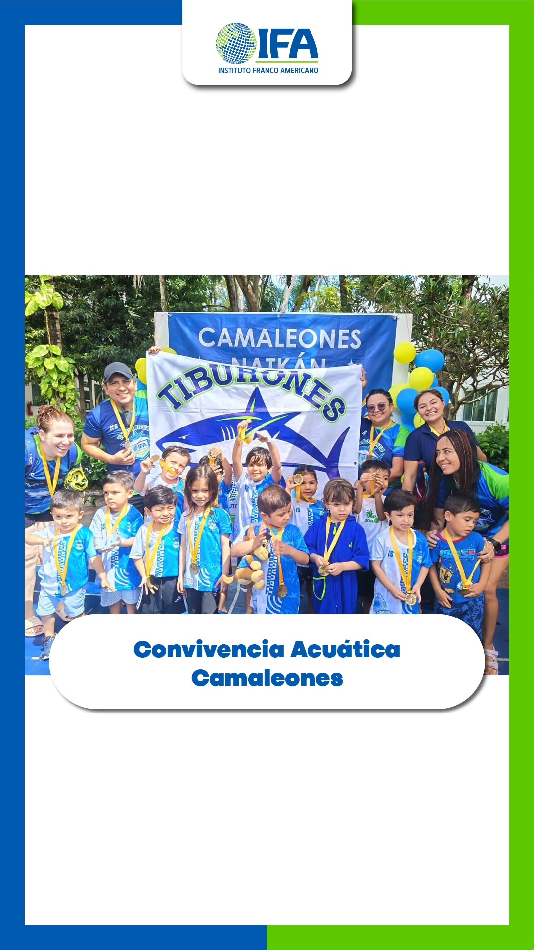 El equipo de natación Tiburones IFA de las secciones de preescolar y primaria se hizo presente en la Convivencia Acuática Camaleones, realizada en las instalaciones del Centro Escolar Natkan.
Tuvimos una destacada participación con 13 alumnos de primaria y 12 de preescolar, quienes demostraron en cada prueba el esfuerzo, disciplina y aprendizaje que desarrollan semana a semana en sus academias. 💪✨
Estos eventos permiten a nuestros alumnos poner en práctica sus habilidades, fortalecer su confianza y vivir experiencias deportivas enriquecedoras.
¡El Instituto Franco Americano siempre presente en los mejores eventos! 🐬💙
#NataciónIFA #TiburonesIFA #OrgulloIFA #DeporteEscolar #FormandoCampeones #IFAEnAcción