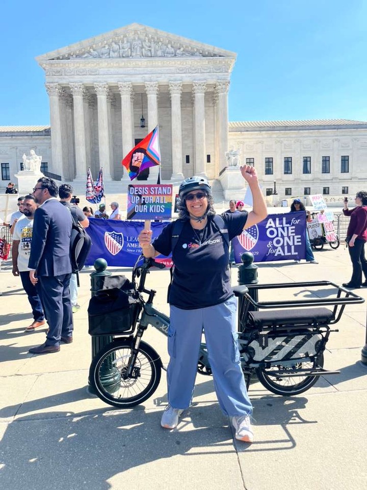 Desi Rainbow members joined @saajco, the @southasianamericancoalition, @aclu_nationwide and many other South Asian, Asian American and immigrant groups to gather in front of the Supreme Court this morning to #defendthe14th. The court heard arguments today about birthright citizenship, a right enshrined in the US Constitution.
⚖️ Desi Rainbow thanks @saajco for all their work in organizing the rally and filing a friend-of-the-court brief representing 30 South Asian organizations in challenging the legality of Executive Order No. 14,160, which undermines the constitutional guarantee of birthright citizenship.
Many of our LGBTQ+ children are U.S.-born: ending birthright citizenship would erode their rights and exclude them from the protections even as they are facing unprecedented attacks on LGBTQ+ rights.