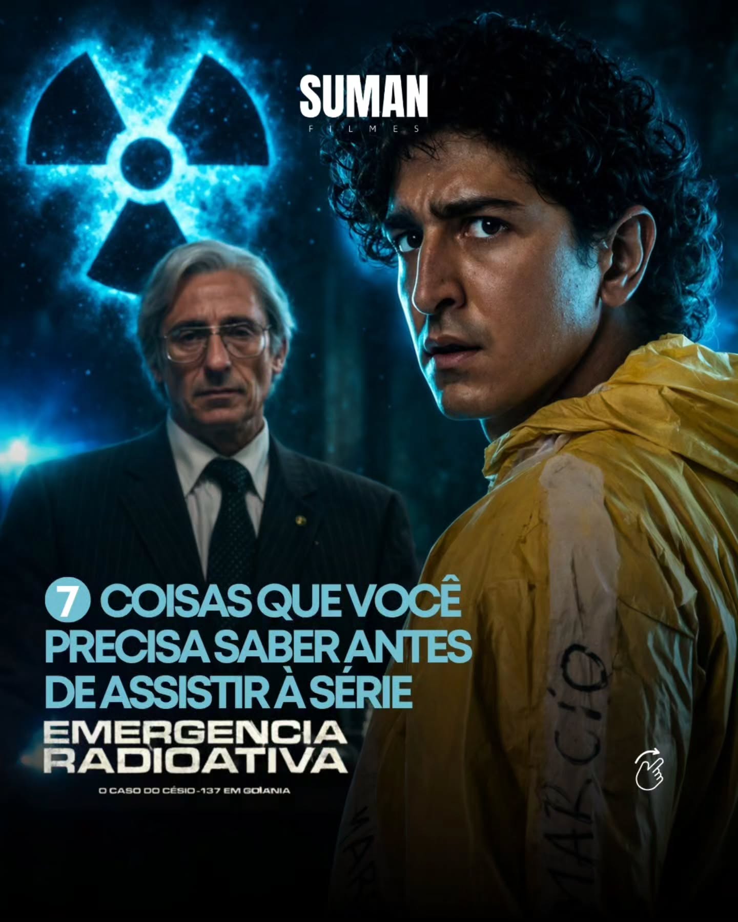 ☢️ ANTES DE ASSISTIR, É IMPORTANTE ENTENDER O PESO DESSA HISTÓRIA
A série revisita a tragédia real que aconteceu em Goiânia, em 1987, e que deixou marcas profundas em muitas vidas.
Uma grave de contaminação, sofrimento, desinformação e consequências que ultrapassaram o momento do acidente. E o impacto desse caso entrou para a história do Brasil.
Neste carrossel, reunimos algumas informações importantes para assistir com mais contexto, consciência e respeito pelo que essa tragédia representou.
Destaque para a atuação de Tuca Andrada, que esteve com Guilherme Suman e Thiago Suman na cobertura do Oscar 2026, pelo portal DCM.
Também para Kiko Ferraz, nome de destaque do audiovisual gaúcho que participa da série.
Deslize até o fim e depois nos conta: você já conhecia a dimensão real desse caso?