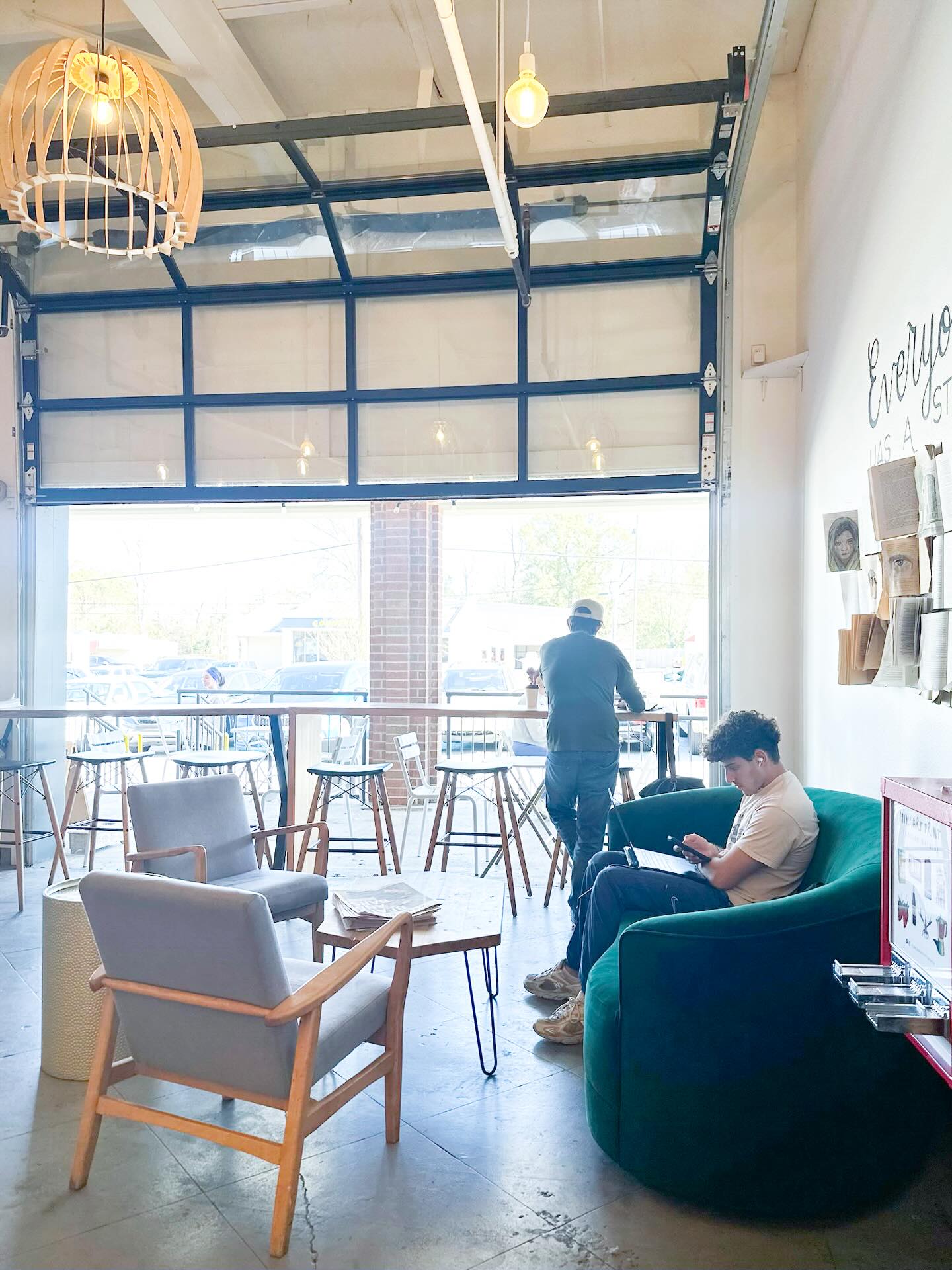 Such a gorgeous garage door open day! Had a book signing with @jen_allee_author , free samples with @sidingwithcitrus , and so many of your beautiful faces! Check out Jen’s book on waiting and Kassidy’s yummy protein bites behind the counter! 📔🍪🌞
