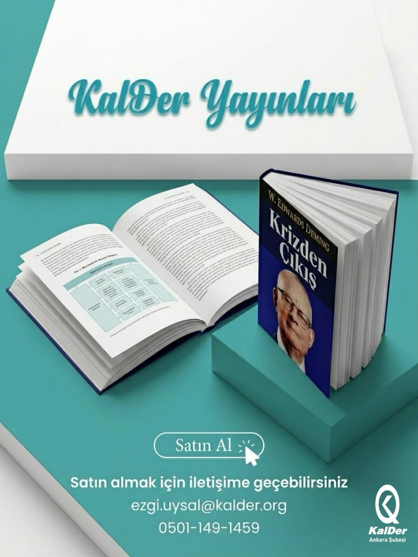 KalDer Yayınları ile kalite yolculuğunuza yeni bir bakış katmaya hazır mısınız?
Sürekli iyileştirme kültürünün öncülerinden W. Edwards Deming’in “Krizden Çıkış” kitabı; liderlikten süreç yönetimine, verimlilikten sürdürülebilir başarıya uzanan güçlü bir rehber sunuyor. Kurumların değişimi yönetebilmesi ve rekabet gücünü artırabilmesi için vazgeçilmez bir kaynak.
“Kalite bir hedef değil, sürekli bir yolculuktur.”
Bu yolculukta size eşlik edecek değerli kaynaklara KalDer Yayınları ile ulaşabilirsiniz.
Satın almak için bizimle iletişime geçebilirsiniz
ezgi.uysal@kalder.org
0501 149 14 59