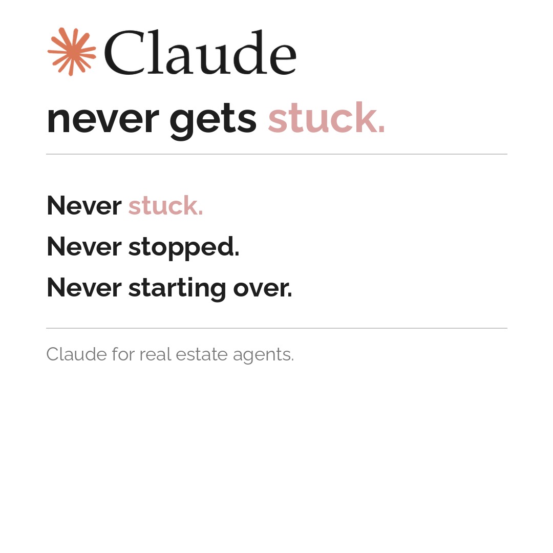 Claude never gets stuck.
Which means I never get stuck.
Which means I just keep going.
I stayed up all night once I figured out how to set it up correctly.
If you've tried Claude and walked away unimpressed — that wasn't Claude.
That was a setup problem. And it's a fast fix.
I'm teaching it live today at 11am. Built specifically for real estate agents.
Zero tech background needed.
Comment CLAUDE below and I'll send you the link.
Written, designed and scheduled by Claude. 🤍
#claudeAI #realestatemarketing #AIrealestate #claudeforbeginners #realtortips #realestateagent #realtorlife #aigentrealestate