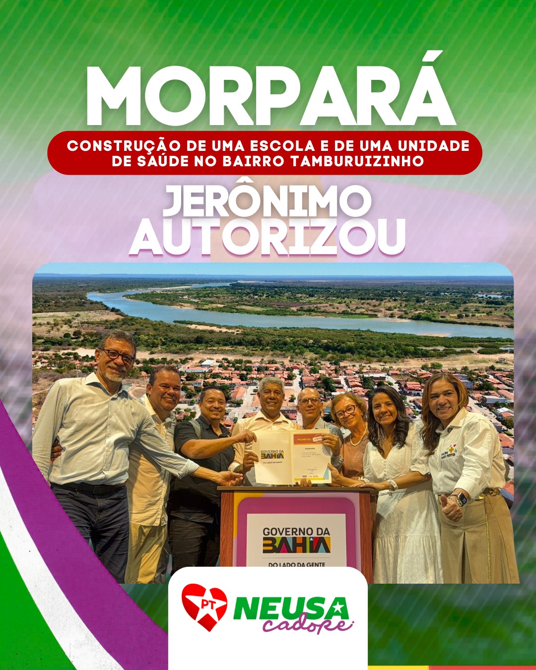 Morpará segue avançando! ✅ Hoje, com o governador Jerônimo Rodrigues, foram autorizadas a construção de uma escola e de uma unidade de saúde no bairro Tamburuizinho. Mais educação, cuidado e qualidade de vida para o povo, com a presença do prefeito Natalito Ribeiro!
#Morpará #JerônimoRodrigues #Bahia