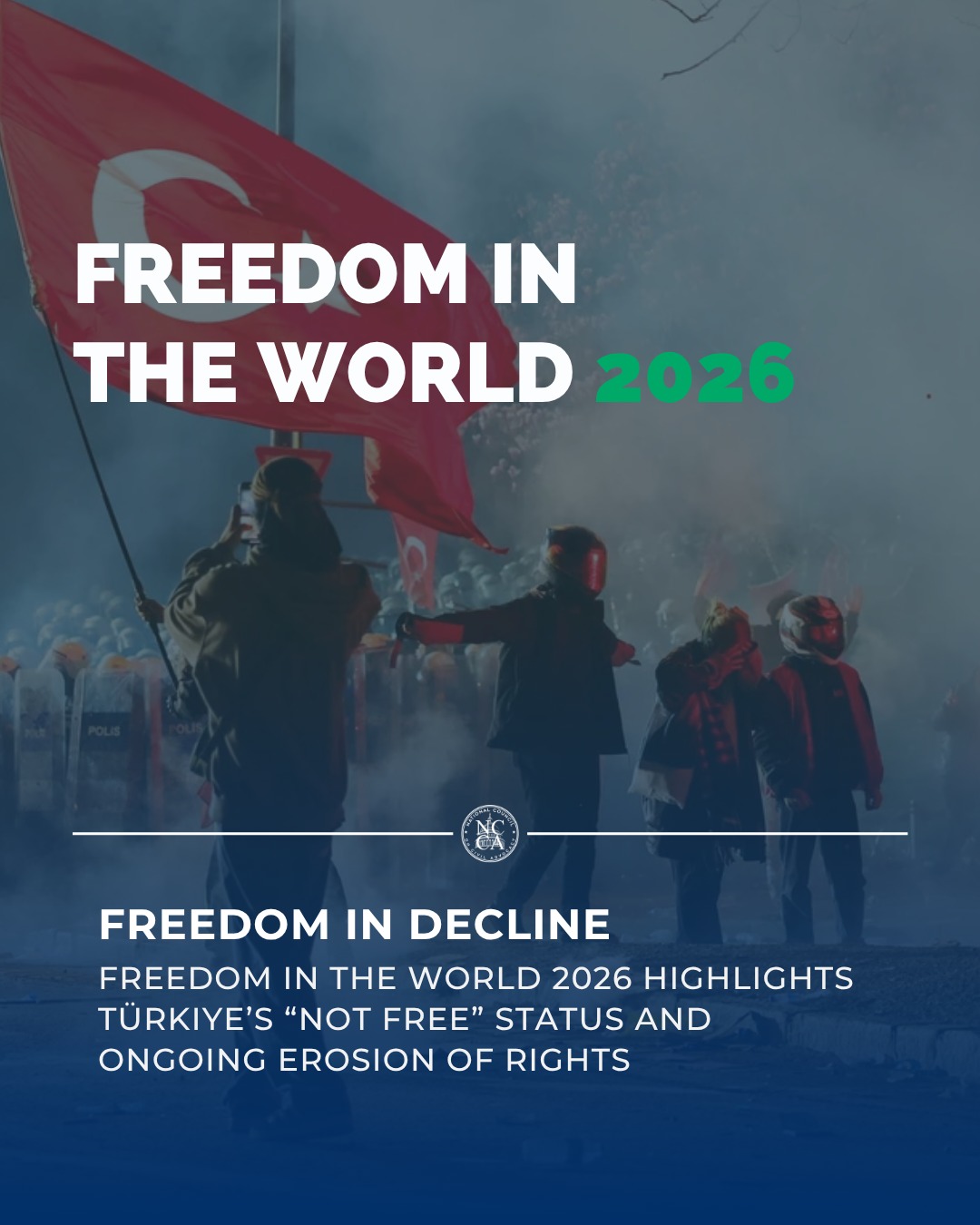 Freedom in Decline: Türkiye and the Global Trend
The latest report by Freedom House highlights a concerning global trend: 20 consecutive years of decline in political rights and civil liberties worldwide.
Within this context, Türkiye remains classified as “Not Free,” with persistent and systemic human rights concerns, including:
• Erosion of judicial independence and fair trial guarantees
• Arbitrary detention of journalists, academics, and civil society actors
• Restrictions on freedom of expression and media pluralism
• Increasing pressure on civic space and independent voices
These developments are not abstract—they directly impact individuals and communities, weakening institutional trust and undermining the rule of law.
The continued decline underscores the urgent need to uphold democratic governance, protect fundamental freedoms, and ensure accountability.
Türkiye must fulfill its obligations under international human rights law and take meaningful steps toward restoring the rule of law.
🔗 Freedom House Turkey Profile:
https://loom.ly/XlGzA84
🔗 Freedom House Full Report:
https://loom.ly/FJo8Rg0
#FreedomInTheWorld #HumanRightsViolations #RuleOfLaw #Turkey #Democracy