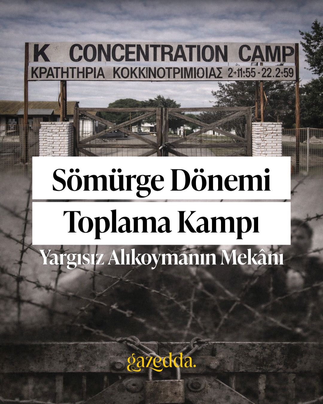 👉🏻Kokkinotrimitya Toplama Kampı, yalnızca bir alıkoyma mekânı değil; sömürge idaresinin yargısız gözetim, idari tutuklama ve psikolojik baskı politikalarının somutlaştığı bir alan olarak Kıbrıs tarihinin hafıza mekânlarından biridir. Dikenli teller, barakalar ve gözetleme kuleleri; hukukun askıya alındığı bir dönemin maddi izleri olarak varlığını sürdürmektedir.
Kampın temel işlevi, İngiliz sömürge düzenine karşı mücadeleye karıştıkları şüphesiyle tutuklanan ancak yetersiz delil nedeniyle mahkemeye çıkarılmayan ya da mahkemede beraat eden Kıbrıslırumları alıkoymaktı. Bu yönüyle kamp, yargısal değil idari bir baskı aracına dönüştü.
☝️Hikayenin tamamını profildeki linkten okuyabilirsiniz
#toplamakampı #sömürgedönemi #bellek 👉🏻Kokkinotrimitya Toplama Kampı, yalnızca bir alıkoyma mekânı değil; sömürge idaresinin yargısız gözetim, idari tutuklama ve psikolojik baskı politikalarının somutlaştığı bir alan olarak Kıbrıs tarihinin hafıza mekânlarından biridir. Dikenli teller, barakalar ve gözetleme kuleleri; hukukun askıya alındığı bir dönemin maddi izleri olarak varlığını sürdürmektedir.
Kampın temel işlevi, İngiliz sömürge düzenine karşı mücadeleye karıştıkları şüphesiyle tutuklanan ancak yetersiz delil nedeniyle mahkemeye çıkarılmayan ya da mahkemede beraat eden Kıbrıslırumları alıkoymaktı. Bu yönüyle kamp, yargısal değil idari bir baskı aracına dönüştü.
☝️Hikayenin tamamını profildeki linkten okuyabilirsiniz
#toplamakampı #sömürgedönemi #bellek