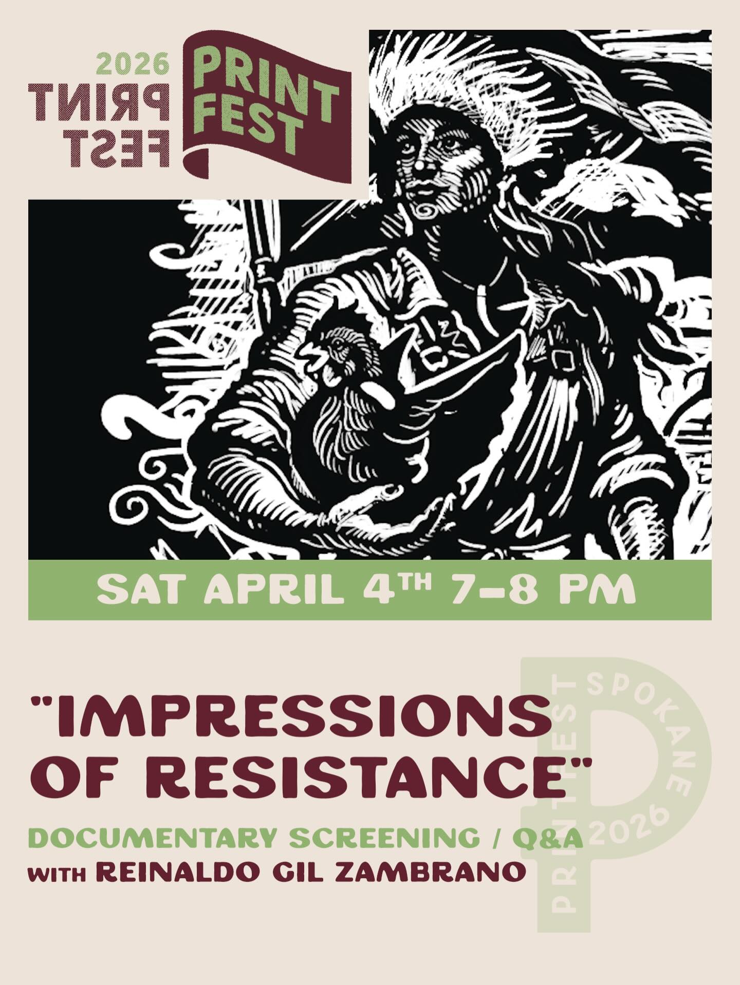 6-7pm April 4th at The Hive Public library we will be airing the 20 minute documentary “Impressions of Resistance” directed by artist Reinaldo Gil Zambrano produced by Miranda Metcalf and Hello Print Friend. This documentary focus on the use of printmaking in the island as a tool for cultural and identity preservation for the last decades as a colony of the US. Follow up with a Q&A with the director.
@helloprintfriend @rgzprints @spokanepubliclibrary @spokane.print.fest @spokane_print