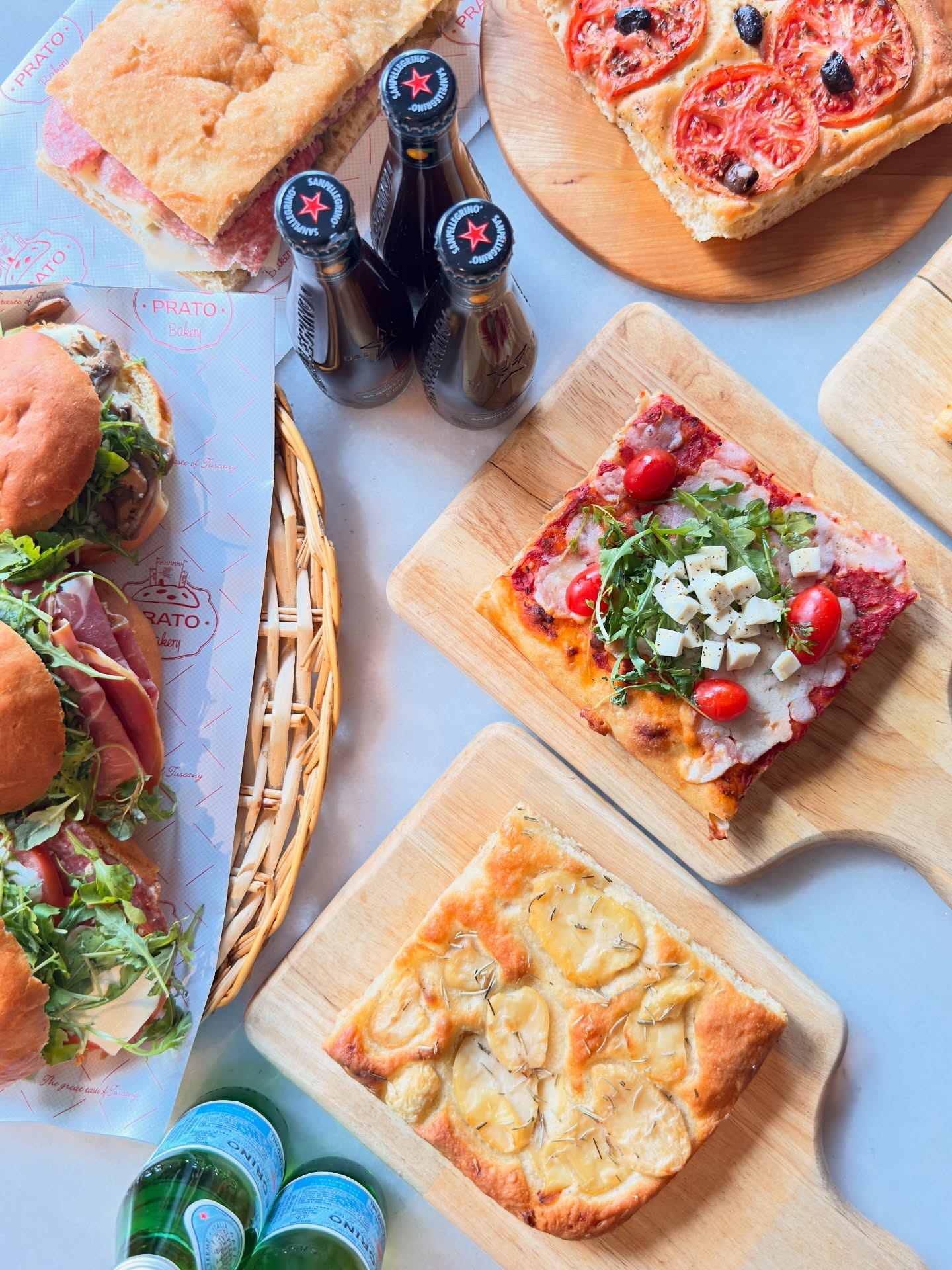 Our focaccia sandwiches start with schiacciata, a Tuscan flatbread made with olive oil imported from Tuscany, then layered with Italian-imported deli cuts like Prosciutto di Parma, mortadella, capocollo, prosciutto cotto, and fresh buffalo mozzarella.
Stop in and taste Italy.