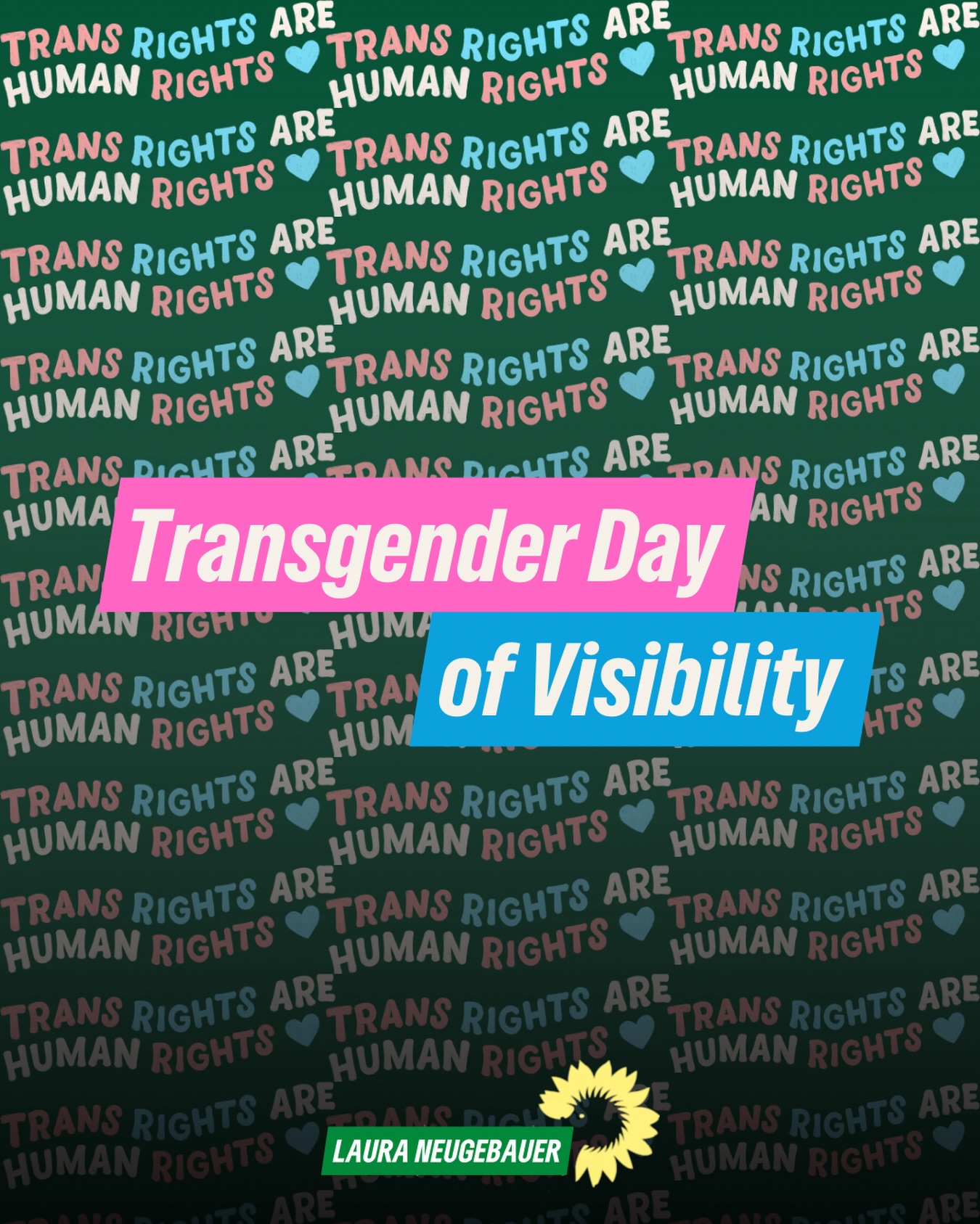 Heute ist der Trans* Day of Visibility.
Wir sehen, dass die Lebensrealitäten von Trans* Menschen zunehmend schwieriger werden. Sichtbar zu sein ist oft nicht einfach – und zugleich haben viele Trans* Menschen gar keine Möglichkeit, unsichtbar zu bleiben. Das politische Klima hat sich spürbar gegen sie gewendet. Das zeigt sich z. B. dadurch, dass das Bundesinnenministerium einen Melderegister einführen will in dem Trans* Menschen oder nicht-binäre Menschen aufgeführt werden die eine Änderung ihres Namens oder Geschlechts vorgenommen haben. Doch das nehmen wir nicht hin!
Wir stellen uns dem politischen Rollback entgegen. Trans* Menschen verdienen Anerkennung, Aufmerksamkeit und vor allem das Recht auf Selbstbestimmung. Lasst uns heute und an jedem anderen Tag gemeinsam für die Sichtbarkeit und die Rechte von Trans* Menschen eintreten! 🏳️⚧️🏳️🌈✊🏻💚