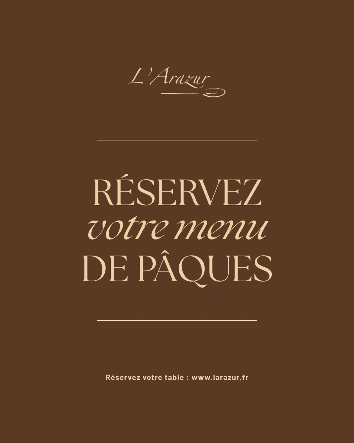Pâques approche… Pensez à réserver votre table et laissez-vous surprendre par un menu imaginé pour l’occasion 🐰
‣ Réservez votre table sur www.larazur.fr