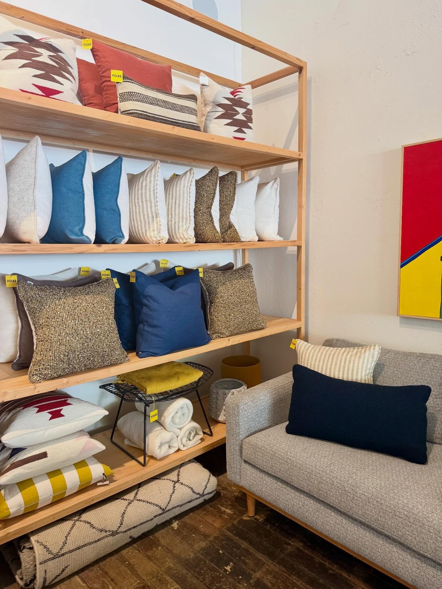 PILLOWS!!! Our display is updated and looking beautiful. All of the pillows are made from hand picked fabrics and made for us. These are “one of a kind”, so if you see something you like, get them now. See you soon!