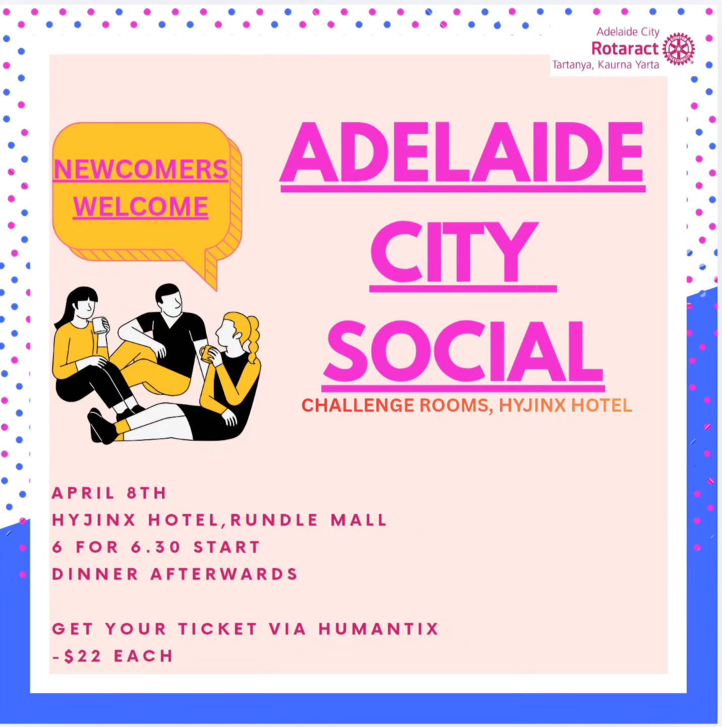 No joke, it's real! We're having our next social on Wednesday, 8th March at Hyjinx Hotel Rundle Place for the Challenge Rooms! Newcomers and new members welcome! Get your tickets on HUMANTIX!
https://events.humanitix.com/hyginx-with-acrc?fbclid=IwY2xjawQ5uNxleHRuA2FlbQIxMQBzcnRjBmFwcF9pZAwzNTA2ODU1MzE3MjgAAR5EYy9nkBNkOr1IGApi29OIU6ot62_tZBW8ceL2_Zd58b9jtjLURLZWheMXqg_aem_7ERN0UG4hd29KEyfvq0e0w