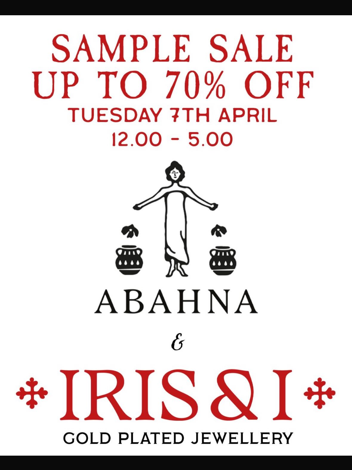 Abahna (pink lady friend) is delighted to be hosting a Sample Sale with Iris & I on Tuesday 7th April, 12.00–5.00 at The Lilacs, Sharrington Rd, Bale, NR21 0QX.
If you’re local to Norfolk, or nearby, do come and join us.
Shop a curated selection of Abahna luxury bath, body and homewares, alongside Iris & I’s beautifully crafted 18k gold plated waterproof jewellery, with up to 70% off.
We’d love to see you there.
#SampleSale #Norfolk #Abahna #IrisAndI #NorfolkShopping
