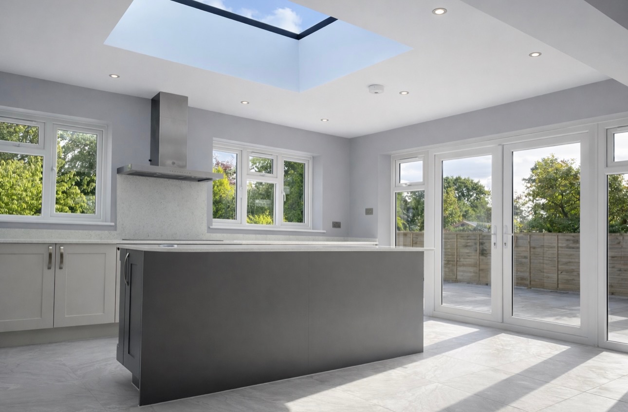 Light, space, and simplicity working together.
This kitchen extension has been designed to feel calm, open, and effortless to live in. The large rooflight draws natural daylight deep into the space, while the clean lines and soft tones keep everything feeling balanced and considered.
The island sits at the heart of the room, creating a natural place to gather, cook, and connect, with full views out to the garden through wide opening doors. It is a space that feels just as good on a quiet morning as it does when entertaining.
Projects like this are never just about adding square footage. They are about creating a space that genuinely improves how a home is used day to day.
If you are thinking about extending or reworking your home, we would be happy to guide you through the process.
📍 Essex
📞 07734 256314
🌐 www.ecobuilders.green
#EcoBuilders #KitchenExtension #HomeDesign #EssexHomes #DesignAndBuild