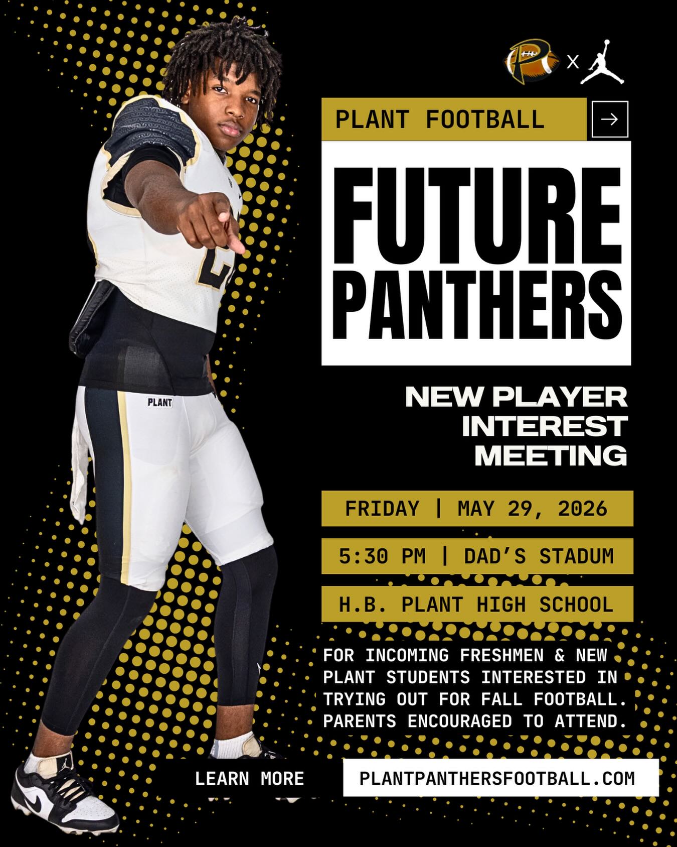 🚨MARK YOUR CALENDARS🚨
Incoming freshmen and new Plant students + parents should attend to get information about:
▶️ Summer workouts
▶️ Athletic clearance
▶️ Tryouts
#11as1 #noexcuses
