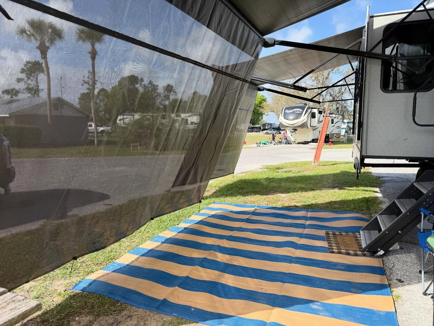 Awning shades for the win! At this particular site we are at, the passenger side of the RV would take a beating from the sun, even with the awnings out. Found these shades on Amazon and they already seem to be making a huge difference. Now we can sit outside and enjoy the scenery without getting cooked!
#rvgadgets #rvliving #rvlife #rvlifestyle #rvcommunity