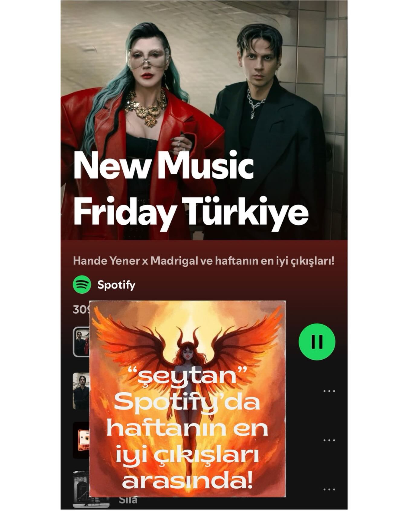 “Şeytan” Spotify’ın ‘New Music Friday Türkiye’ playlist’inde ‘Haftanın en iyi çıkışları’ arasında yer aldı. Teşekkürler Spotify 🙏♥️
✨
#newmusicfridays #newmusicfriday #aylinlivaneli #türkçepop #spotifyplaylists
