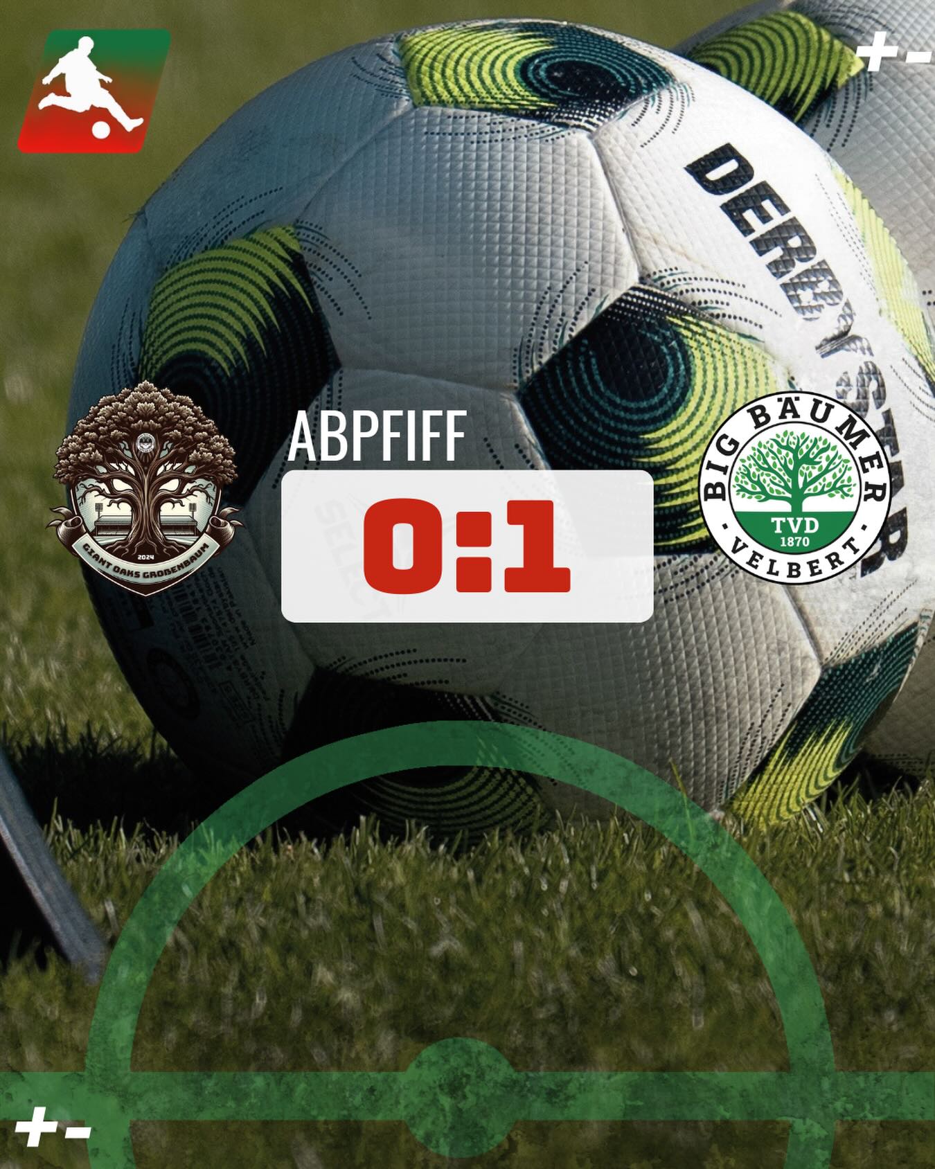 Abpfiff!
Gestern waren die @bigbaeumer zu Gast bei den @giantoaks.grossenbaum . Beide Teams lieferten sich ein intensives Duell und schenkten sich nichts. Während die Big Bäumer versuchten, das Spiel zu kontrollieren, hielten die Giant Oaks stark dagegen. Nach umkämpften 50 Minuten gelang den Big Bäumer schließlich der entscheidende Treffer, sodass sie die Partie knapp mit 0:1 für sich entscheiden konnten.